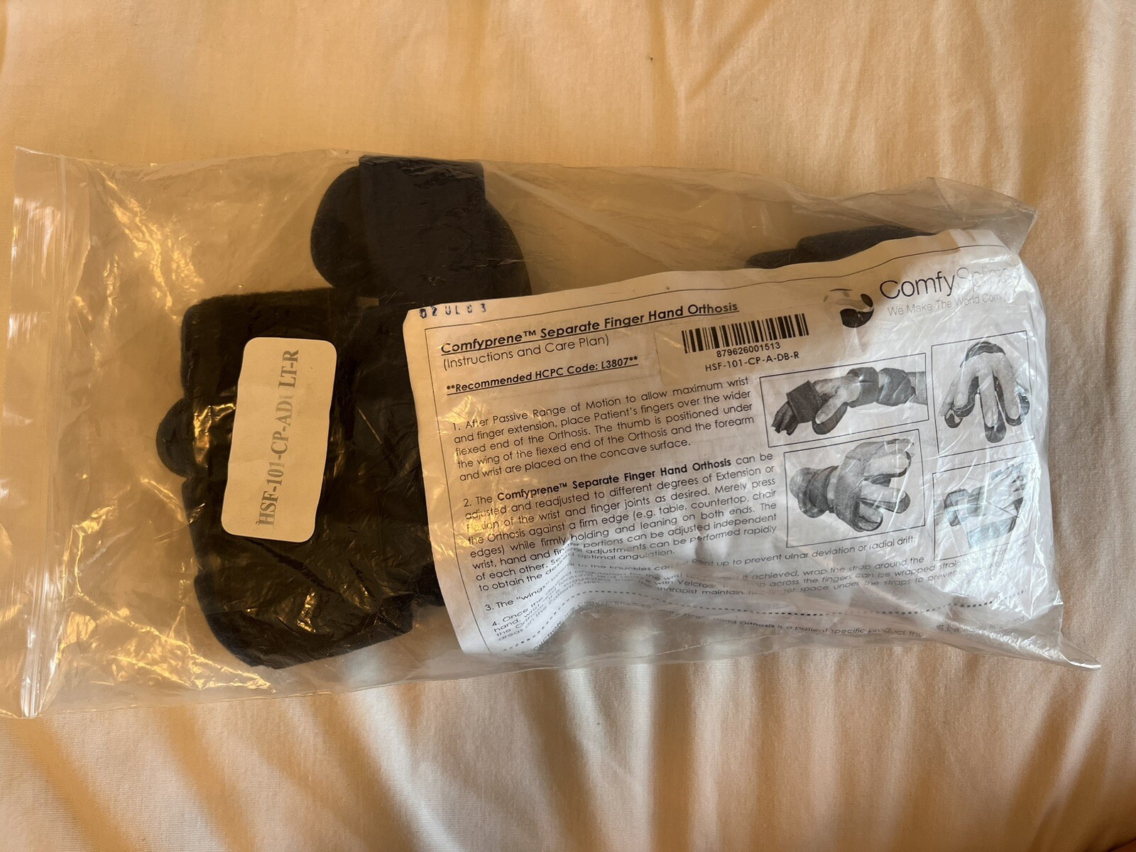 NEW Comfy Splints Separate Finger Hand Orthosis Brace ADULT-Right