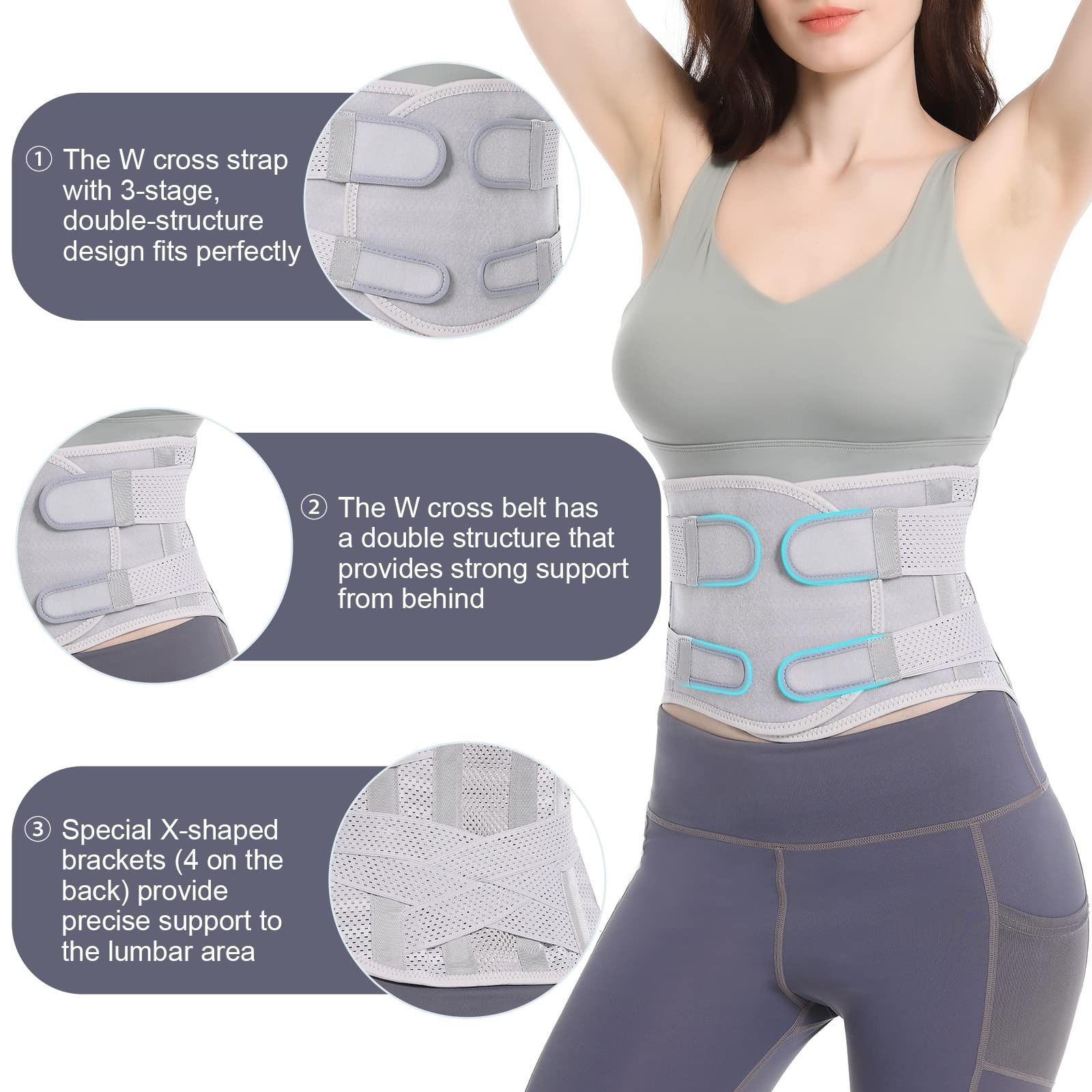 Breathable Back Brace for Relieve Lower Back Pain Women and Men – Back Suppor…