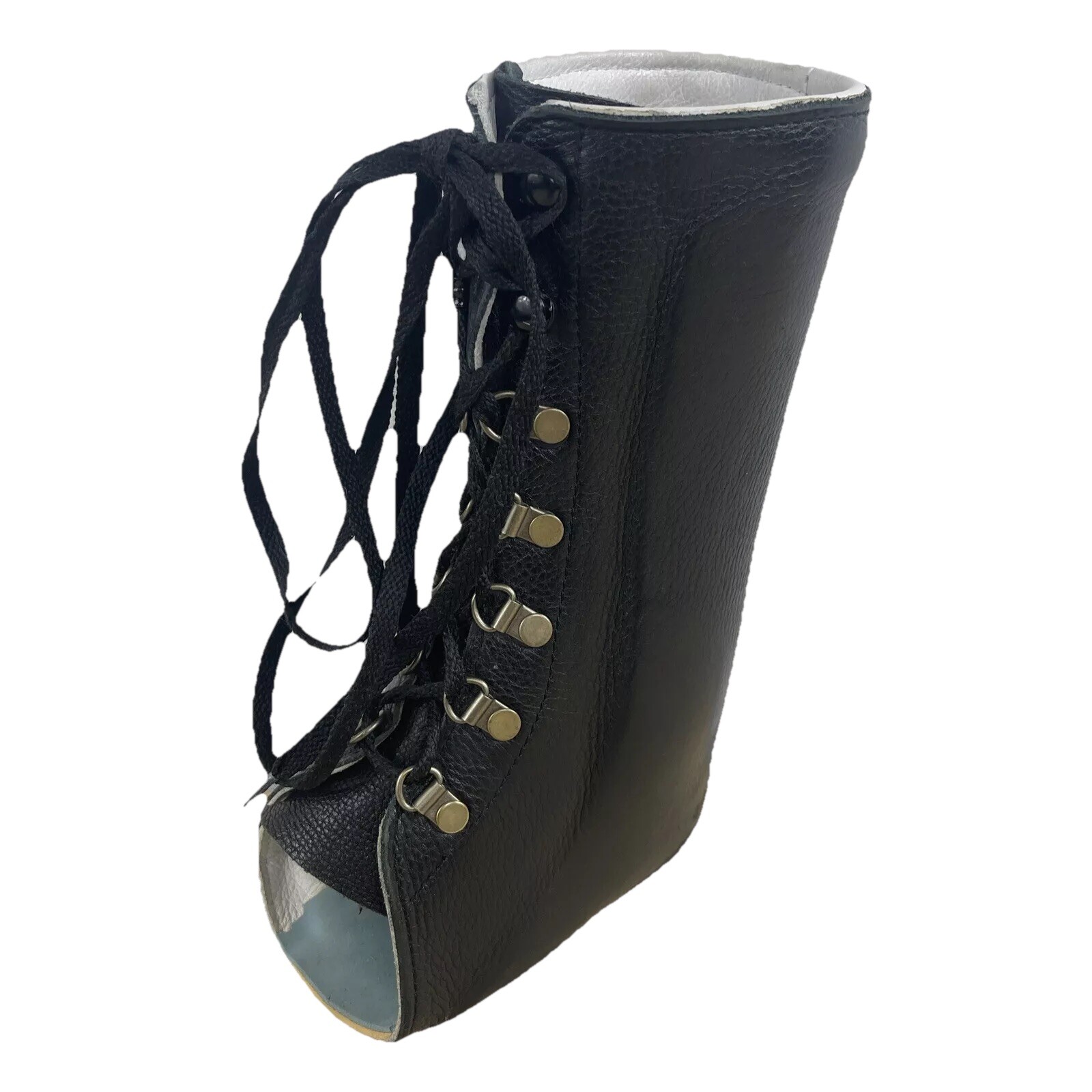 AFO Leather Ankle Brace Orthopedic Left Boot Foot Drop Black