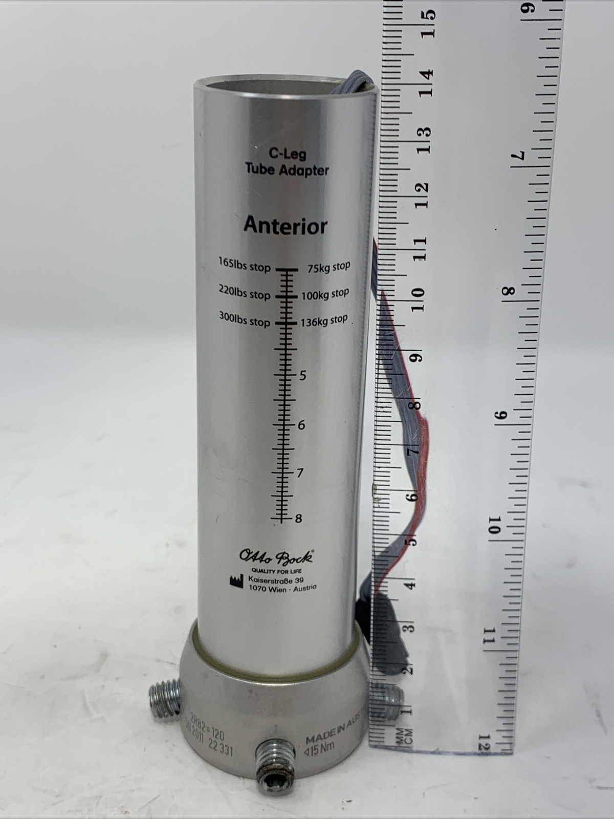 ottobock otto bock c-leg tube adapter. prosthetic pylon. c-leg pylon