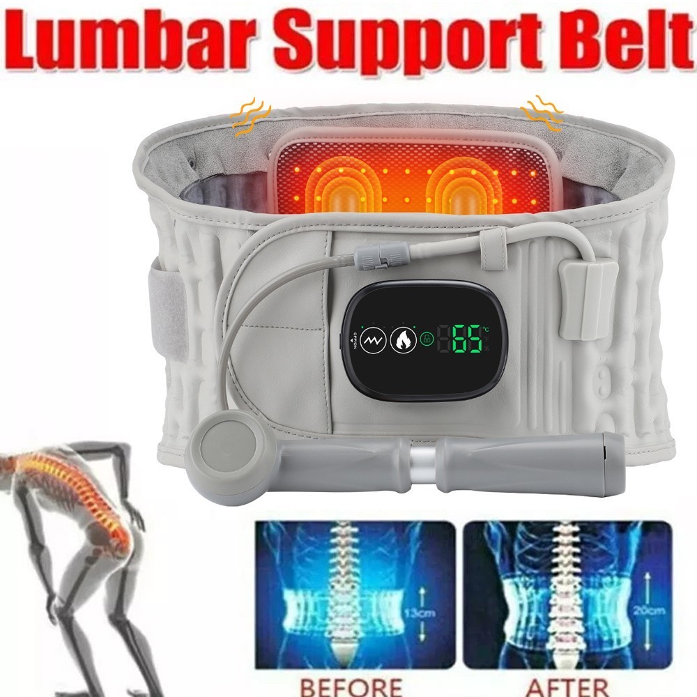 LED Heating Massage Decompression Belt Lumbar Support for Lower Back Pain Relief