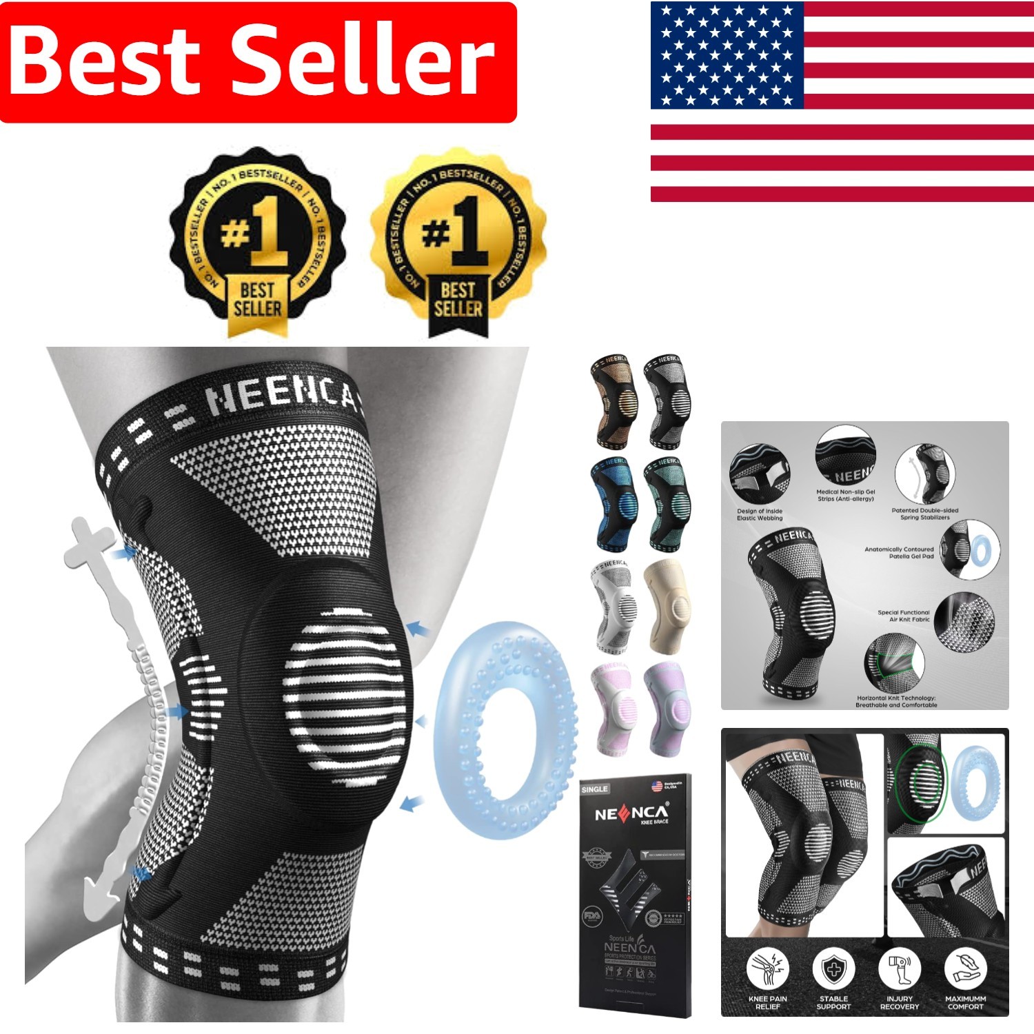 Advanced Medical Knee Support with Compression & Stabilizers – FSA/HSA Eligible