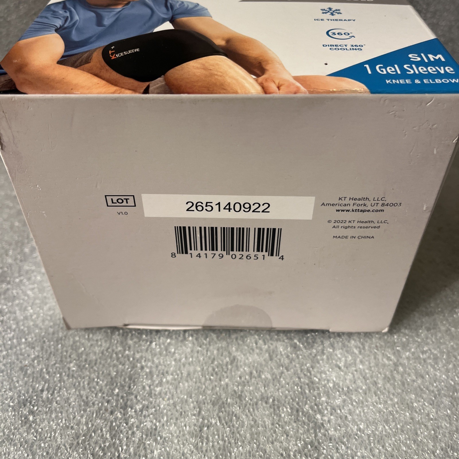 KT Health Ice Sleeve, S/M Knee Elbow Reduced Swelling. New Sealed. 1 Gel Sleeve