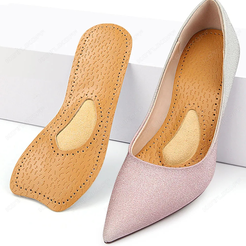 Women Self-Adhesive Latex PU Sandals Insoles Antislip Sweat-absorbent High-heele