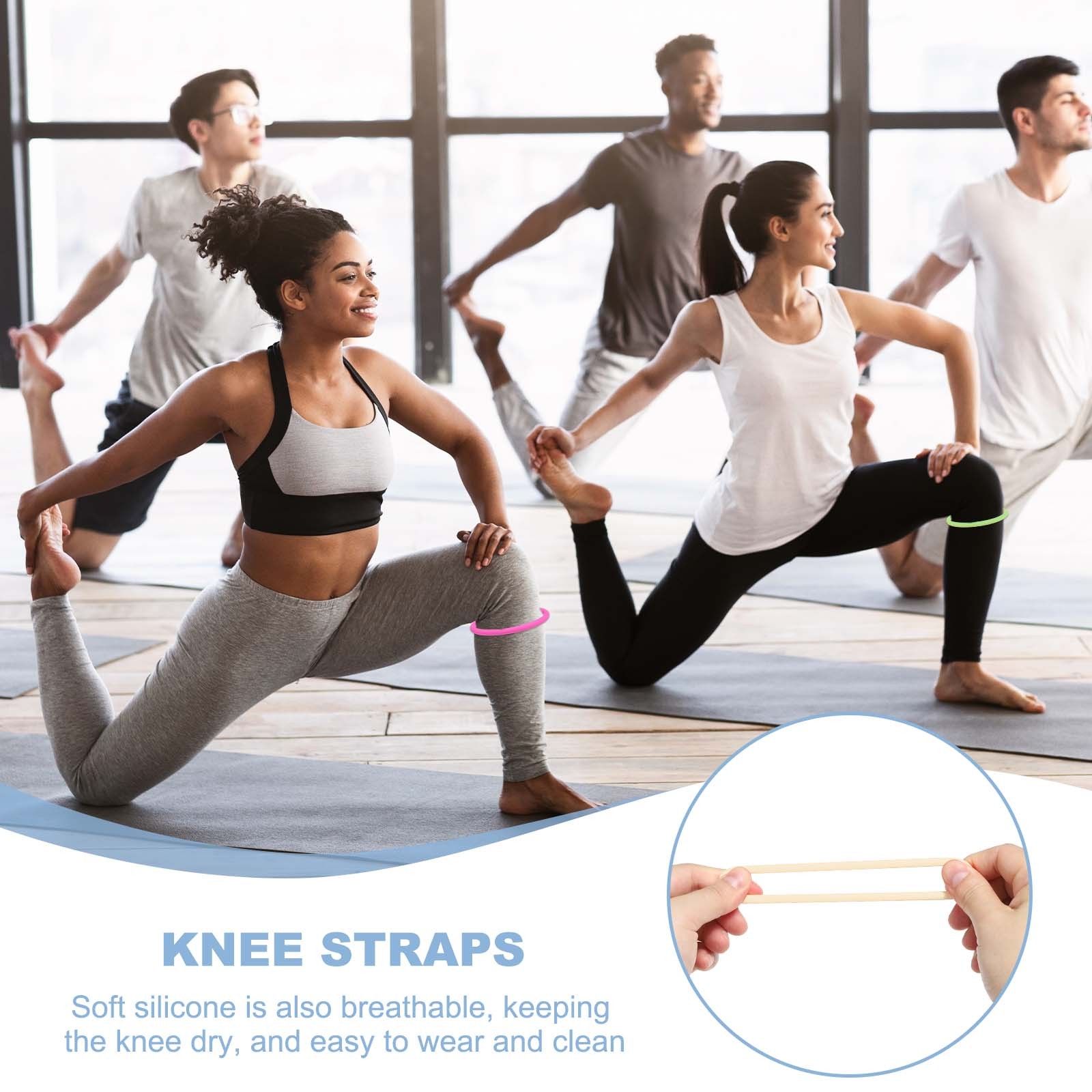 Patella Band Silicone Knee Band with Storage Bag – (1 Set, Beige)