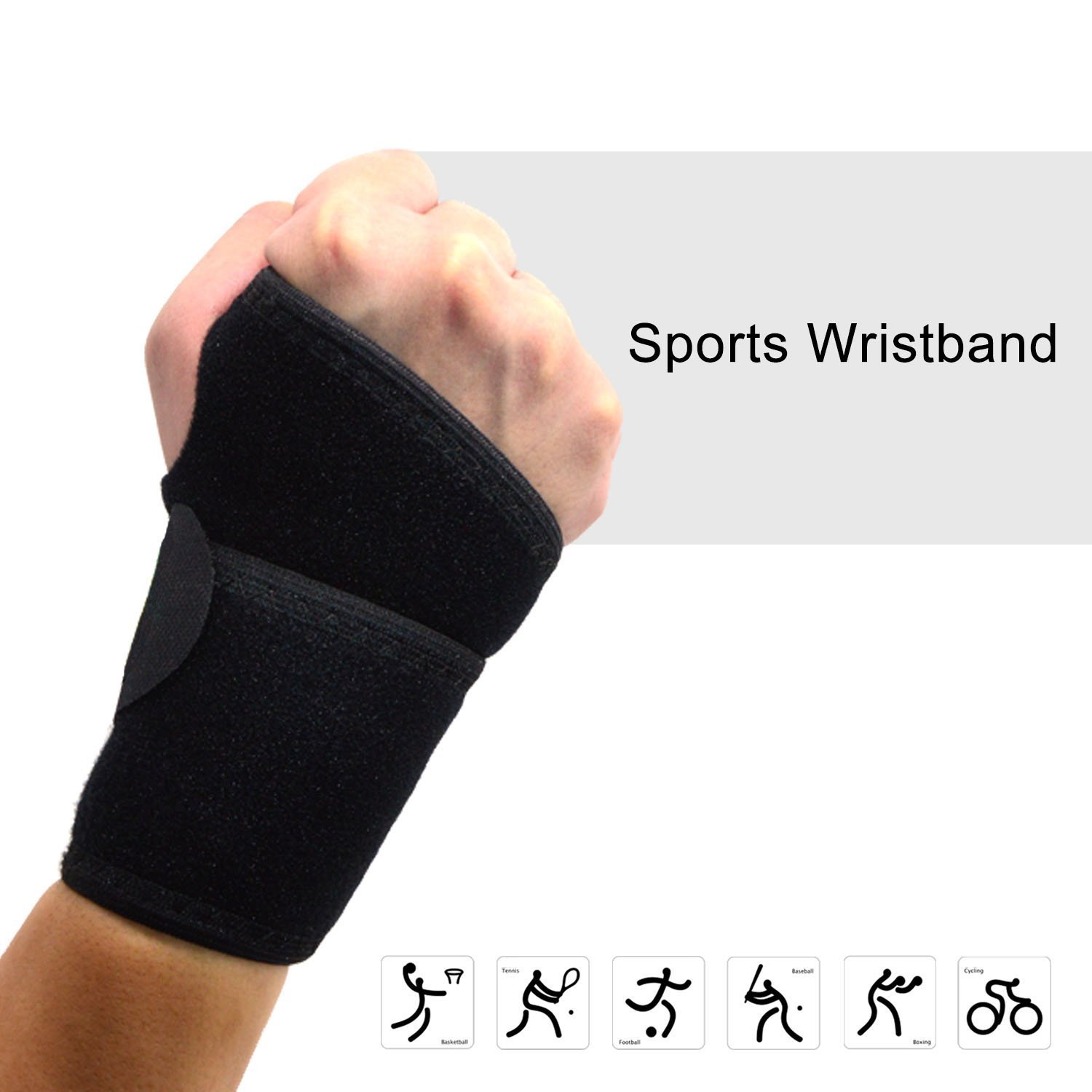 Breathable Neoprene Adjustable Elastic Wristband Wrist Band Support Wrist