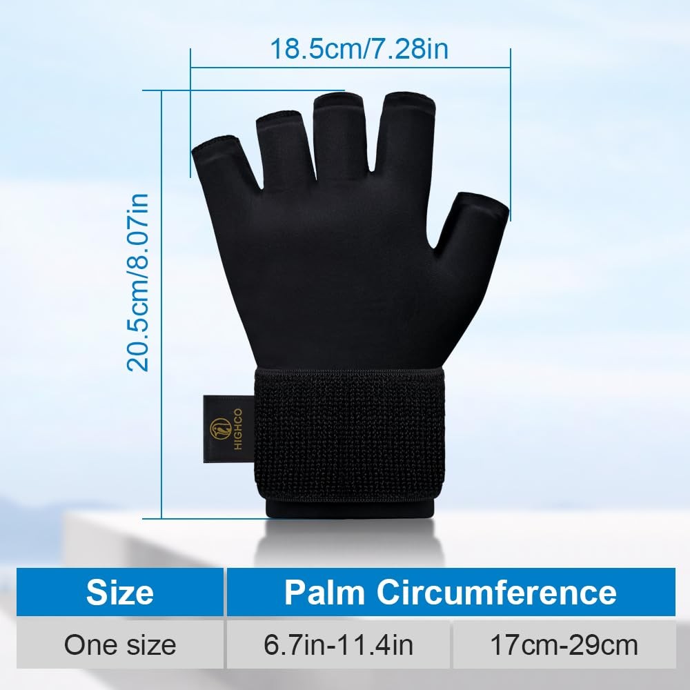 Compression Hand Ice Pack Glove for Arthritis Pain Relief,Adjustable Wrist St…
