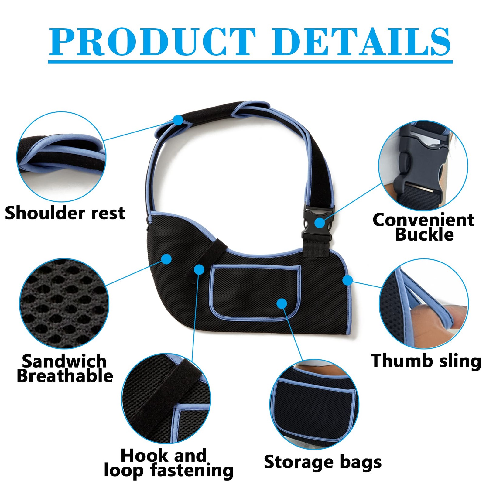Arm Sling Shoulder Immobilizer – Rotator Cuff Support Brace – Comfortable Med…