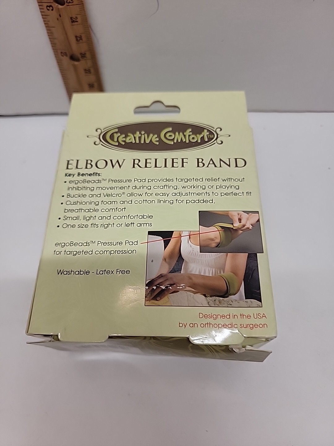 Unique Green CREATIVE COMFORT Elbow Relief Band with Massaging Ergobeads