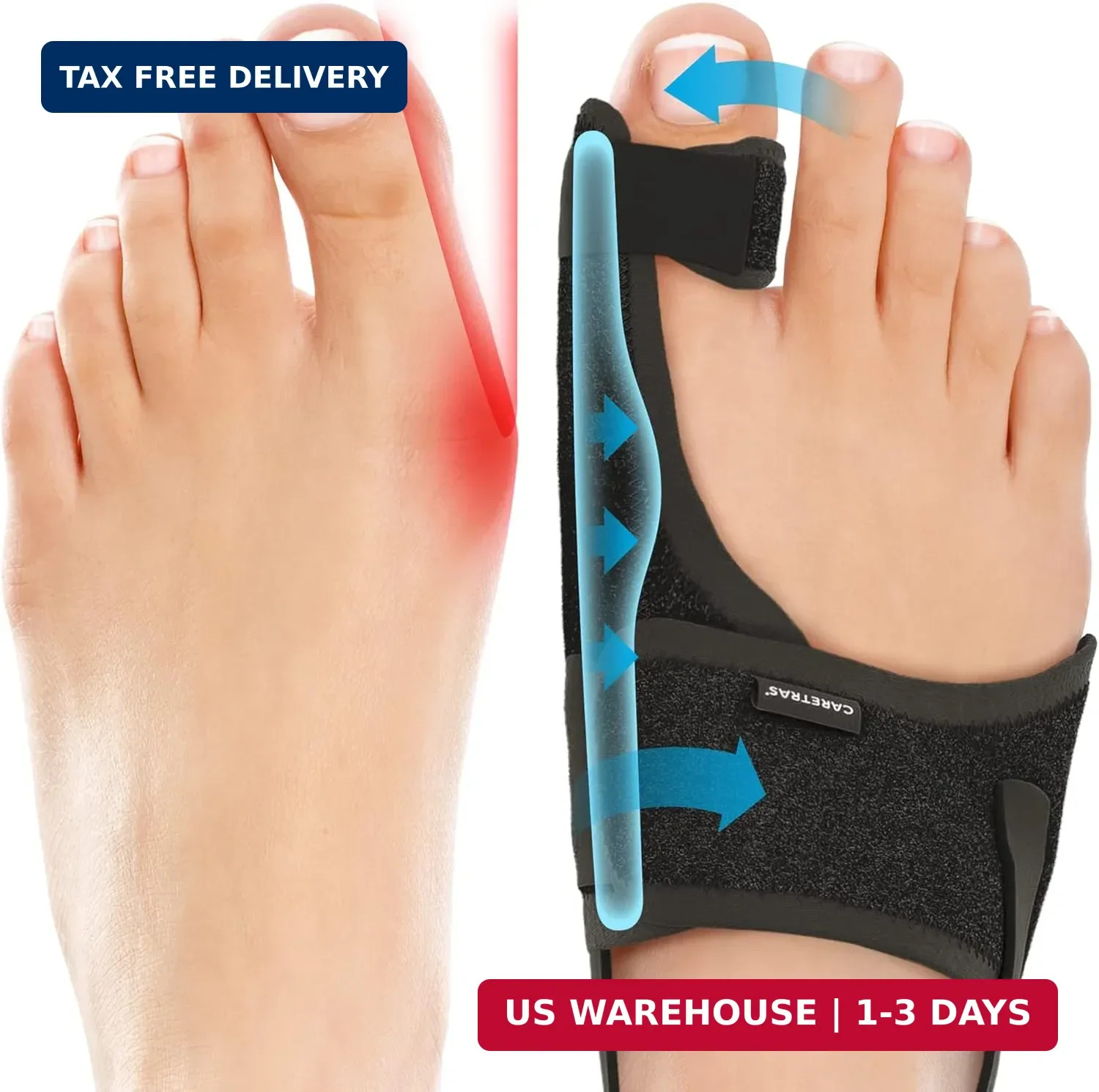 Caretras 2-Pack Bunion Corrector for Women & Men, Orthopedic Bunion Splint for H