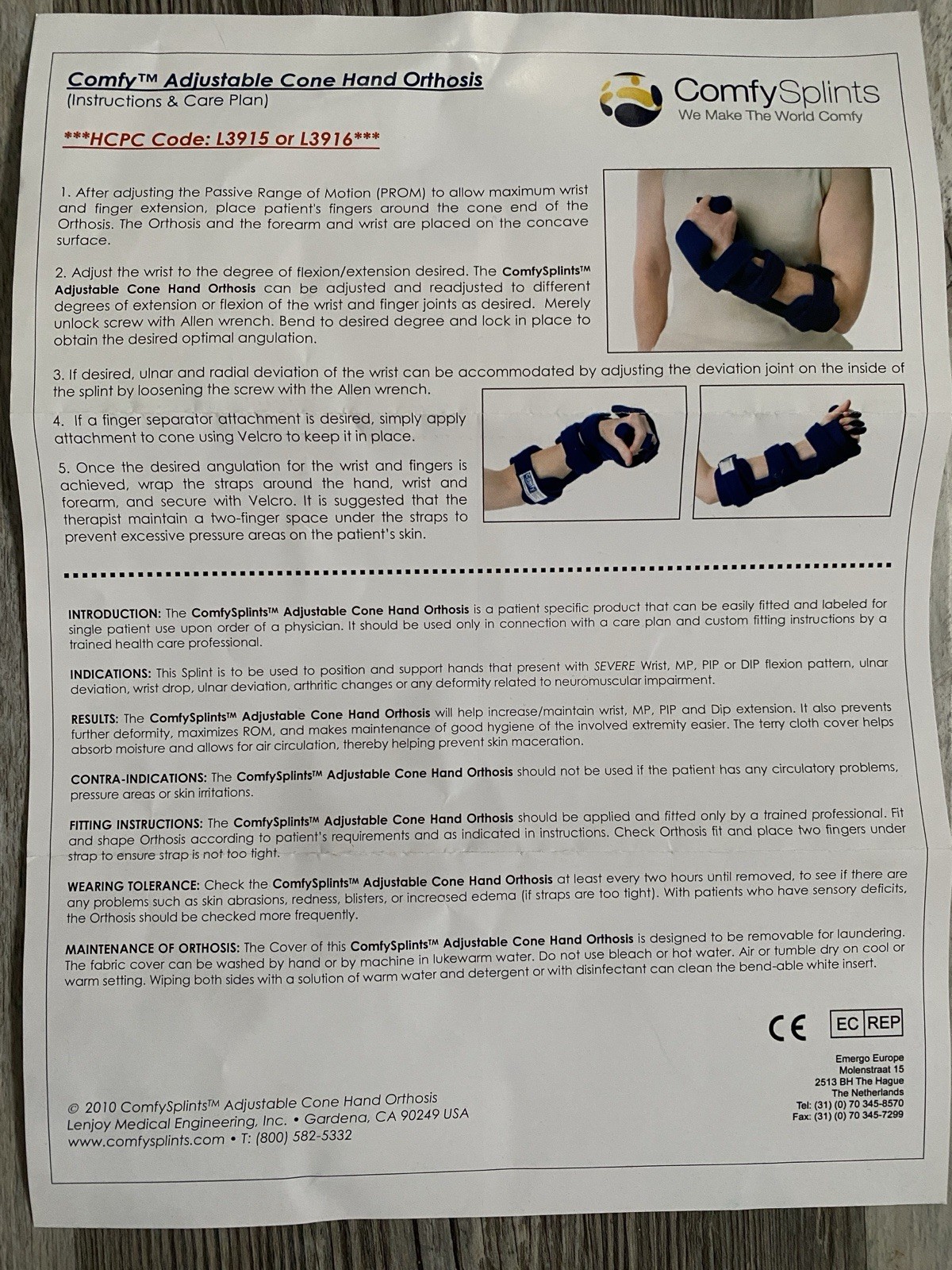 ComfySplints™ Adjustable Cone Hand NEW