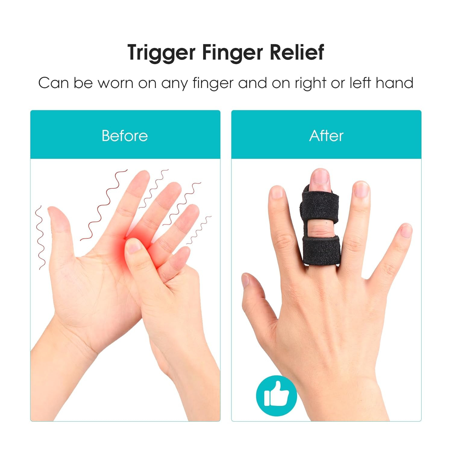 Finger Splint (2 Pack), Universal Finger Straightener, Finger Brace for Arthriti
