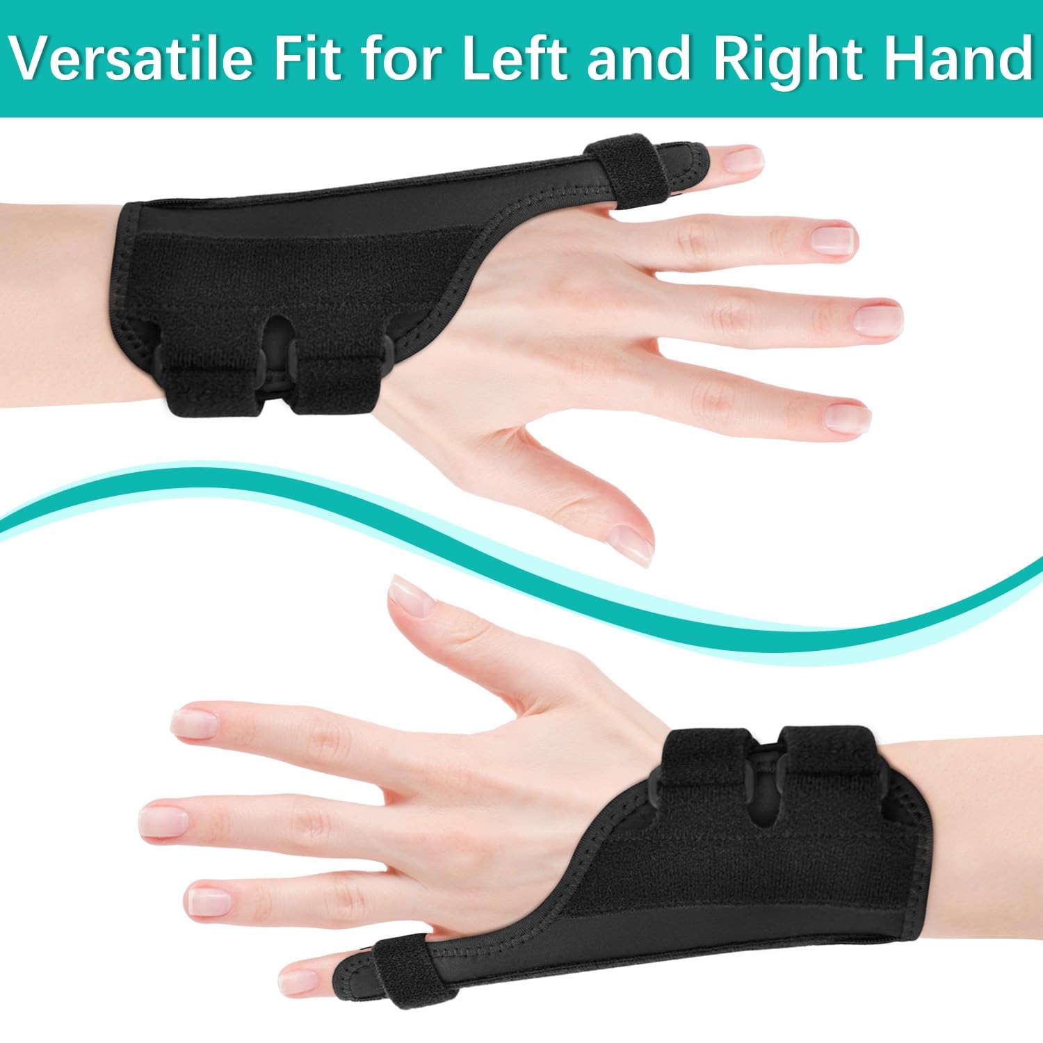 VHOPMORE Pinky Finger Splints, Trigger Splints for One Size, Black