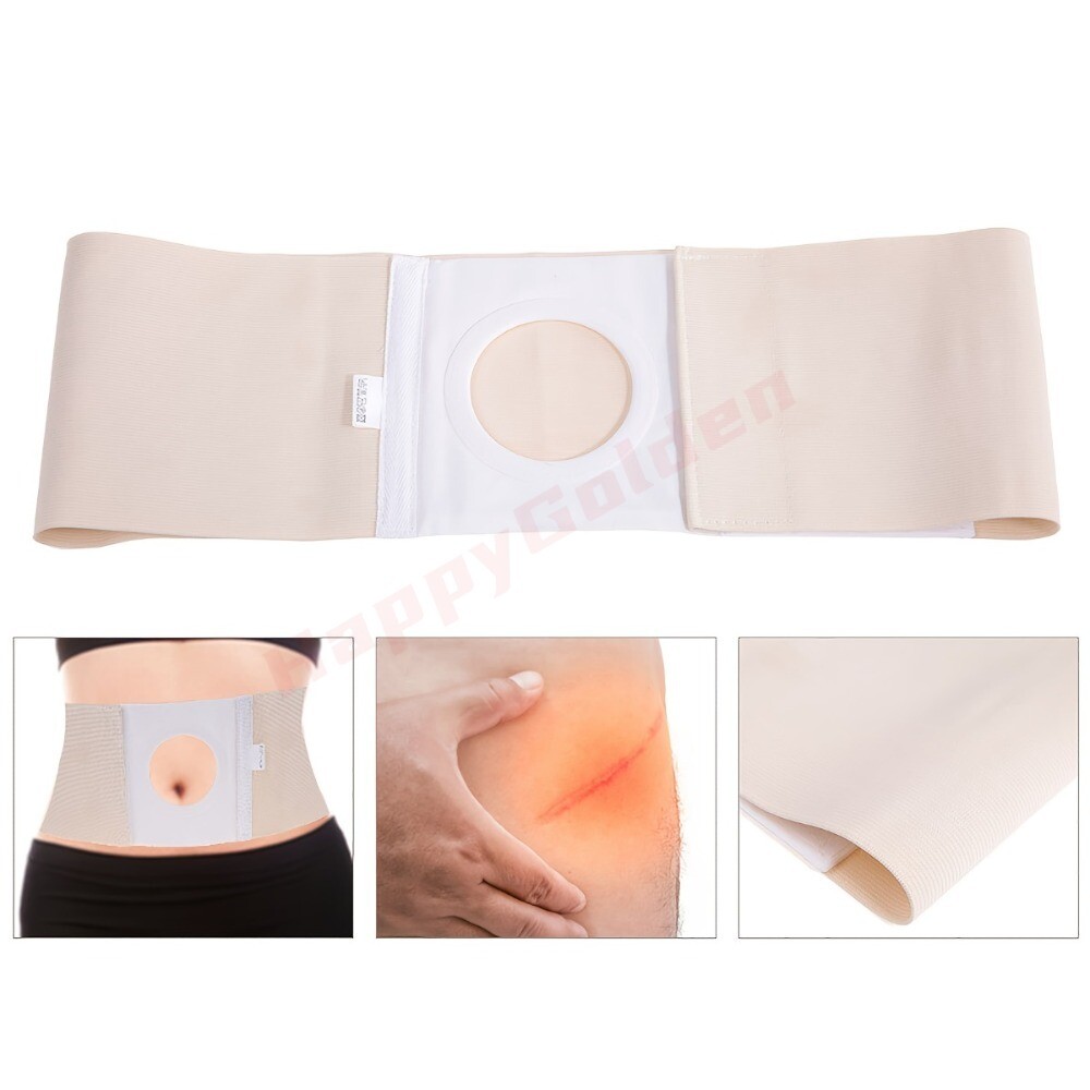 Adjustable Comfort Ostomy Belt Hernia Support Pain Relief Breathable Cloth Beige