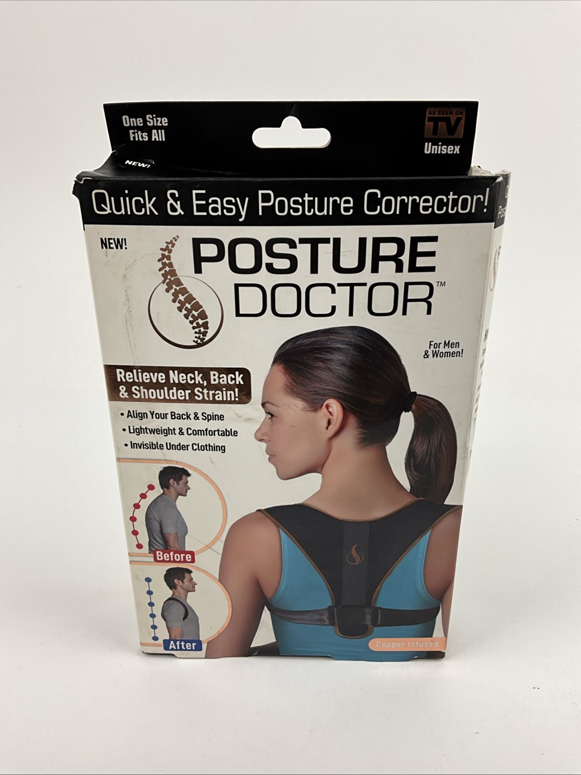 Ontel Posture Doctor Quick & Easy Posture Corrector For Men & Women – Black