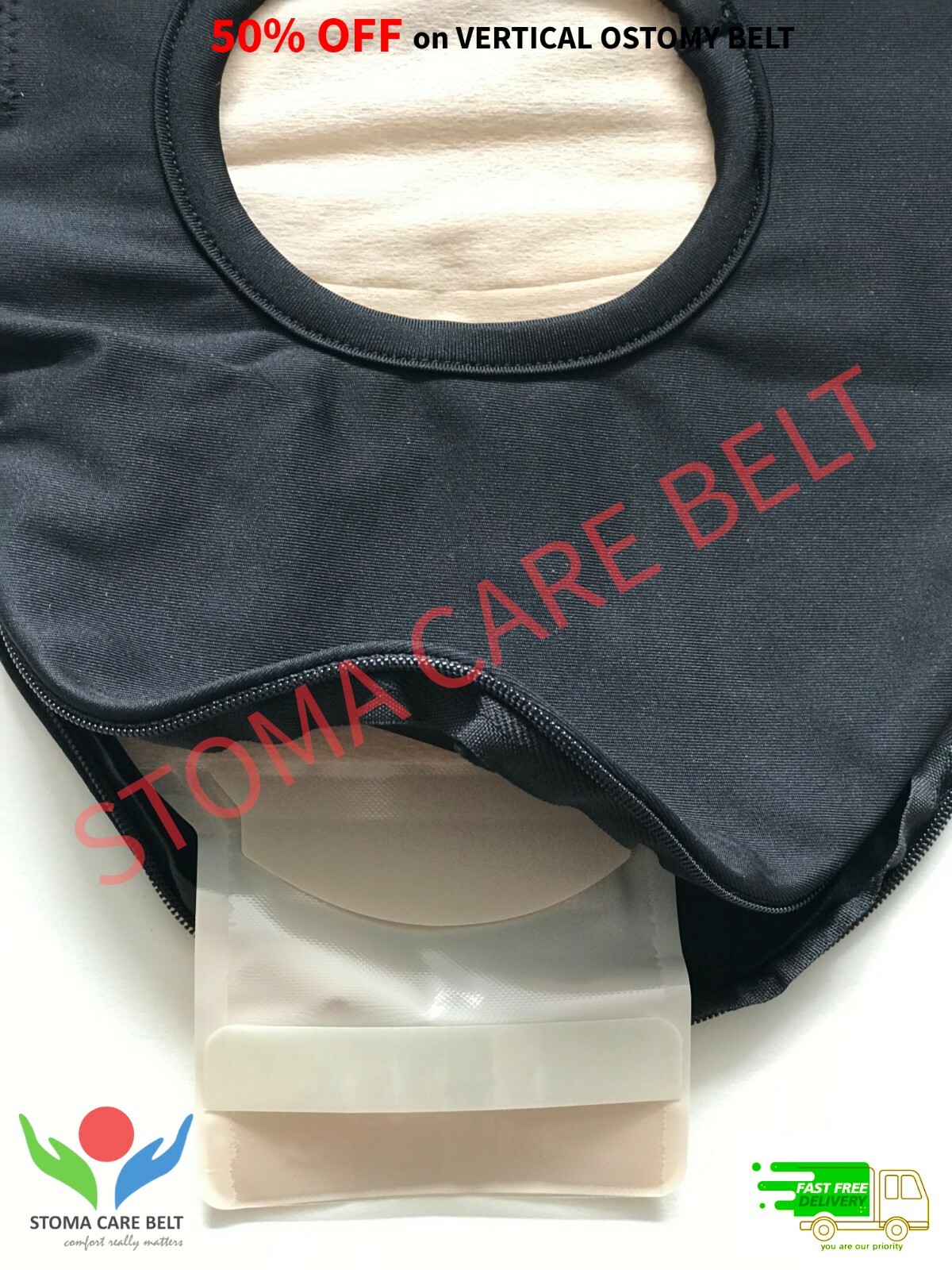 *ORIGINAL* VERTICAL Stoma Belt- Ostomy Belt- ileostomy Belt-Stoma Support Belt