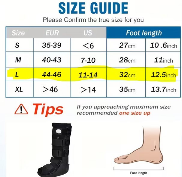 NEW Air Walking Boot LARGE For Right or Left Leg