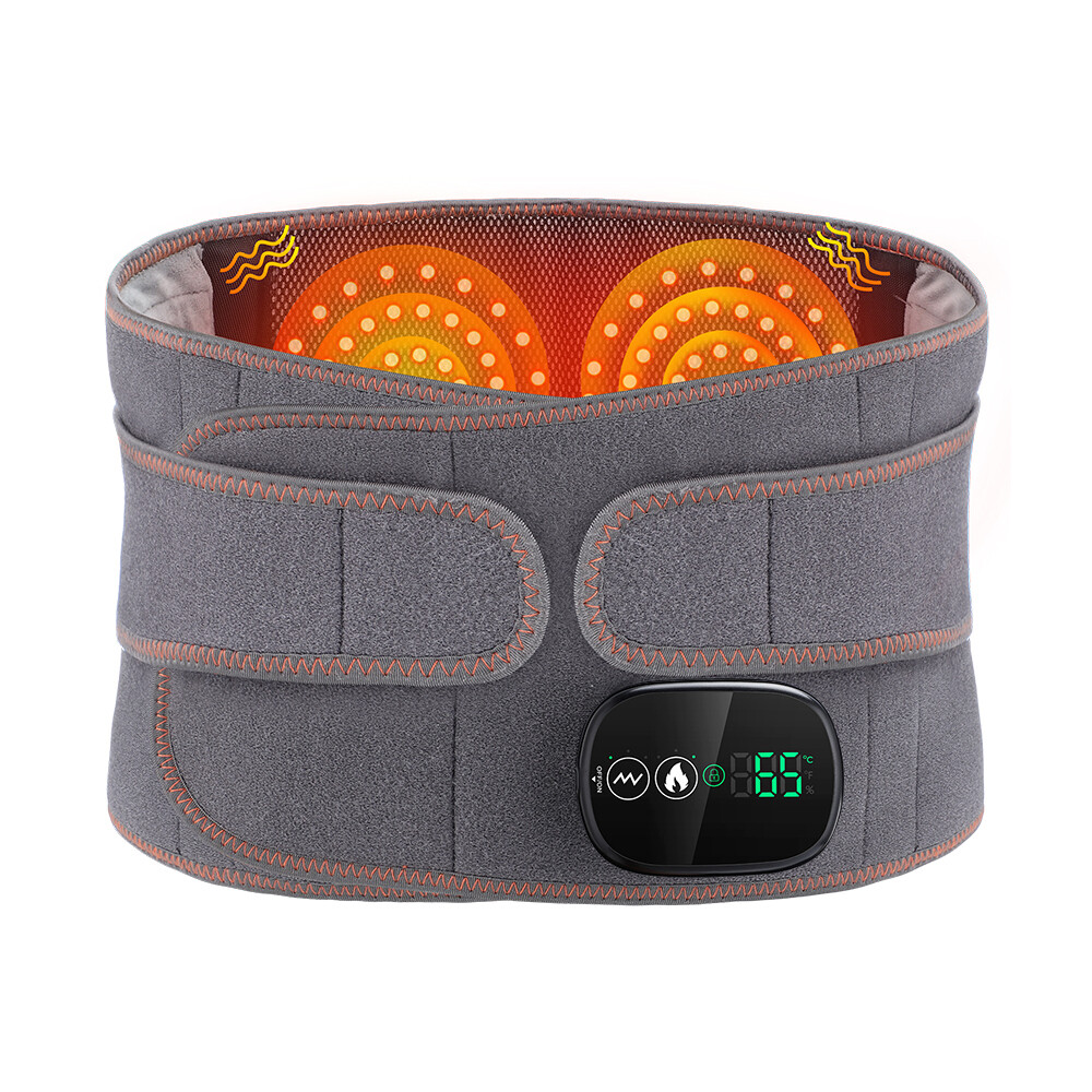 Electric Dual Infrared Heated Massage Belt Lower Back Pain Relief with Vibration