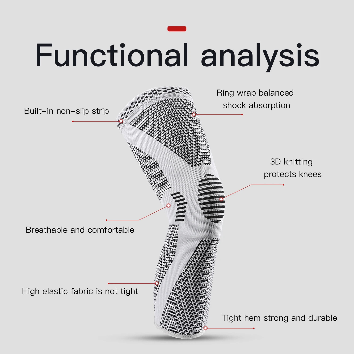 1 compression knee support sleeve for men and women, elastic breathable knee pad