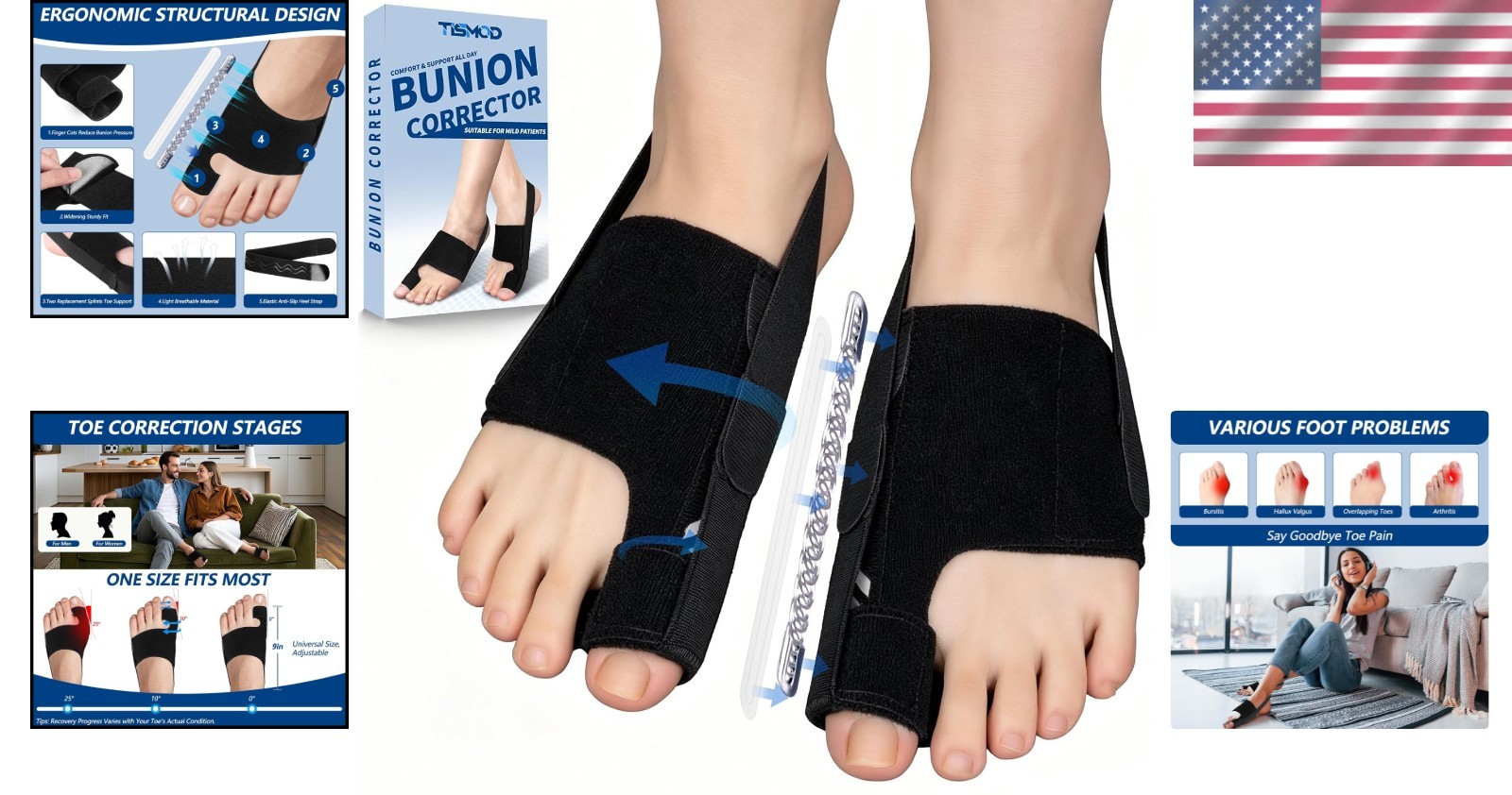 Caretras 2-Pack Bunion Corrector for Women & Men, Orthopedic Bunion Splint for H