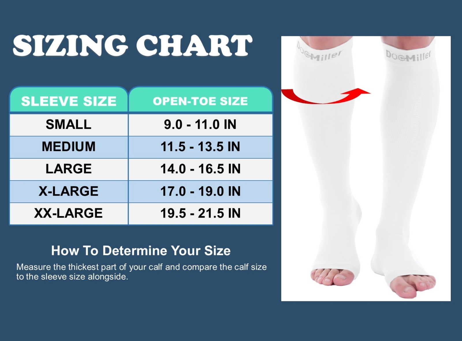 Doc Miller Open Toe Compression Socks 20-30 mmHg Recovery Varicose Veins WHITE