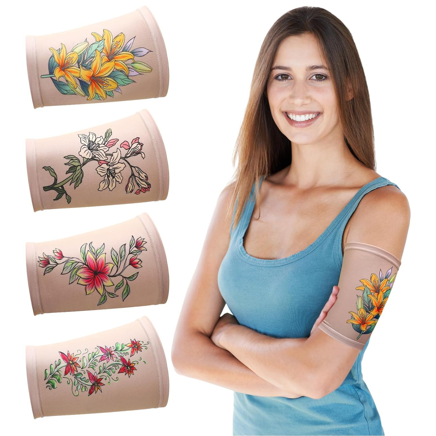 4 Pcs PICC Line Cover Sleeve PICC Upper Arm Cover Soft Breathable Elastic Line S