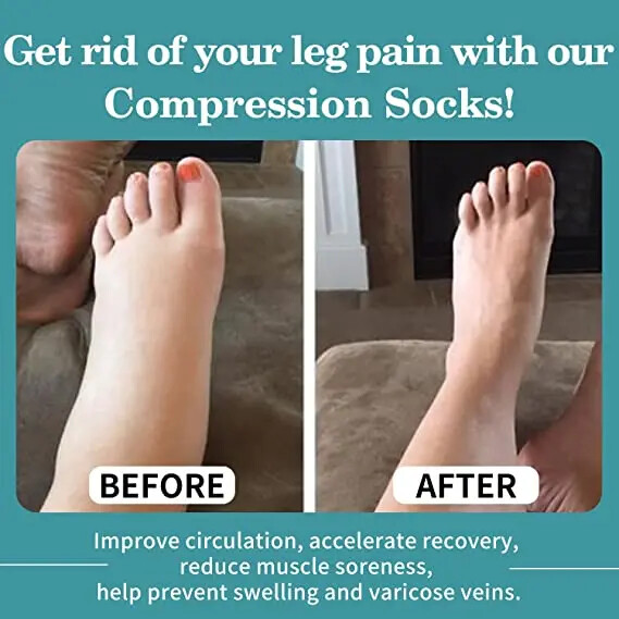 3 Pair Compression Socks unisex anti Fatigue Pain Relief 20-30 Mm hg