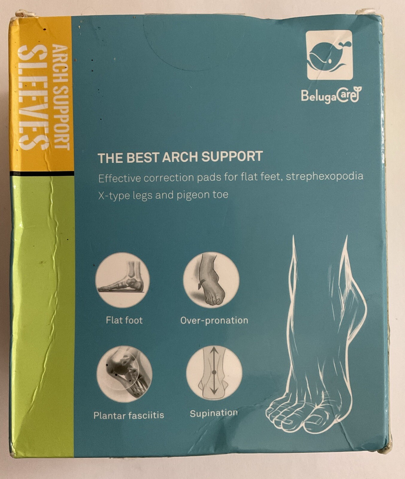 Beluga Care Arch Support Sleeves 4 Pairs Beige(2)/Black(2)