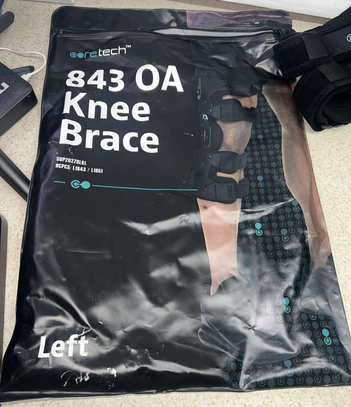 Coretech 843 OA Knee Brace – Left Sup2027BlkL New