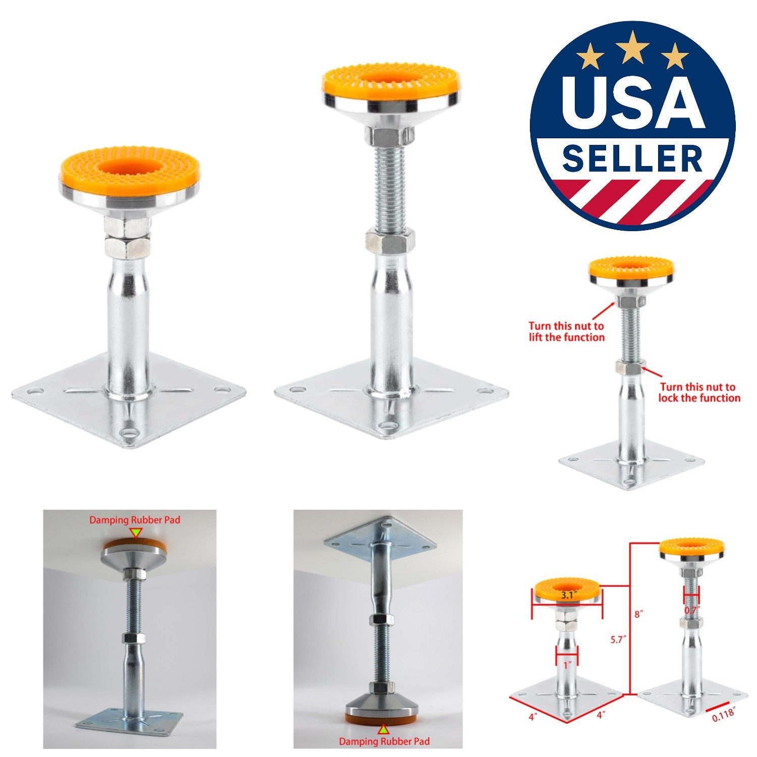 Heavy-Duty Anti-Slip Adjustable Floor Jack 3300 lbs – Shock Absorbing Design