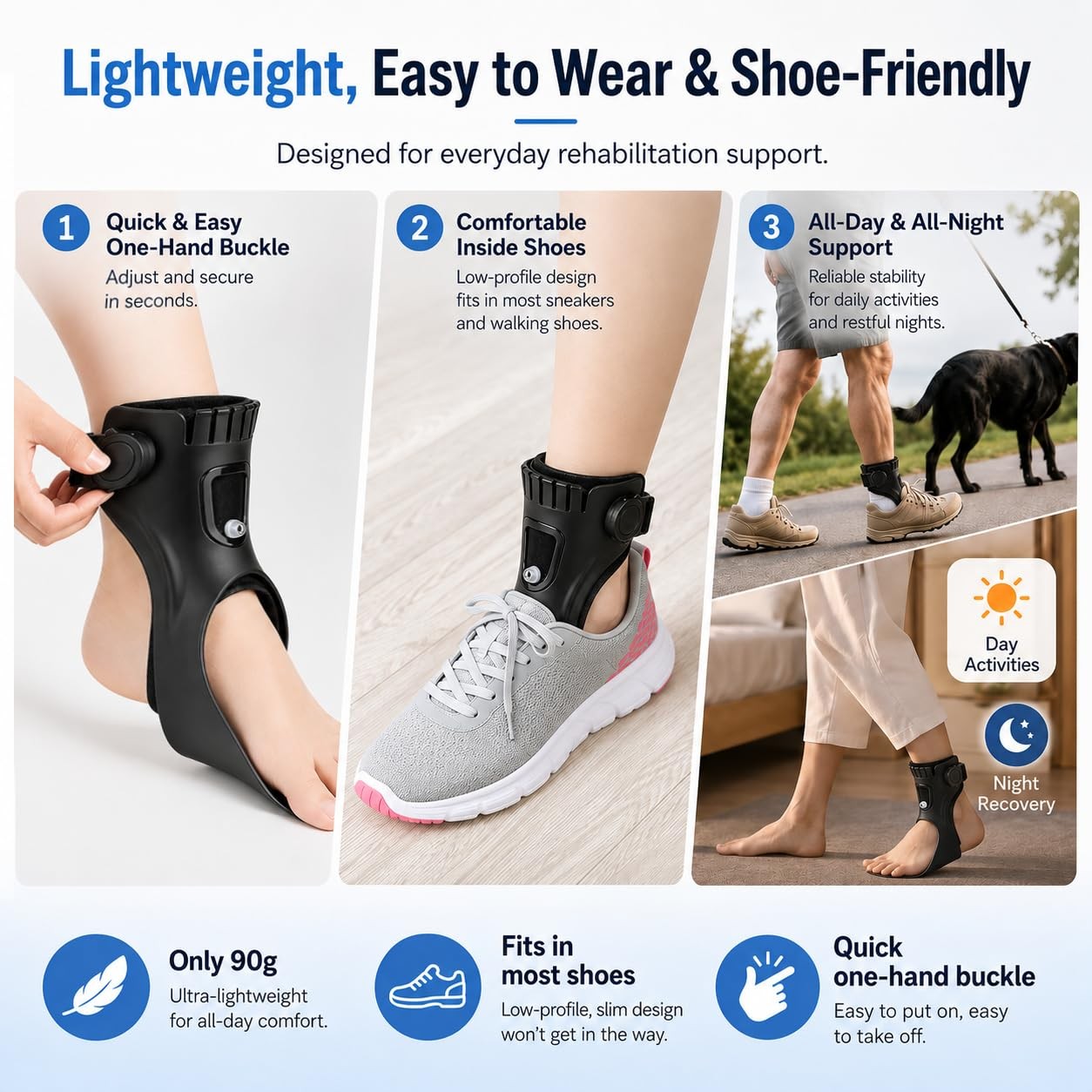 AFO Drop Foot Brace,Upgraded Ankle Foot Orthosis Support for Hemiplegia Strok…