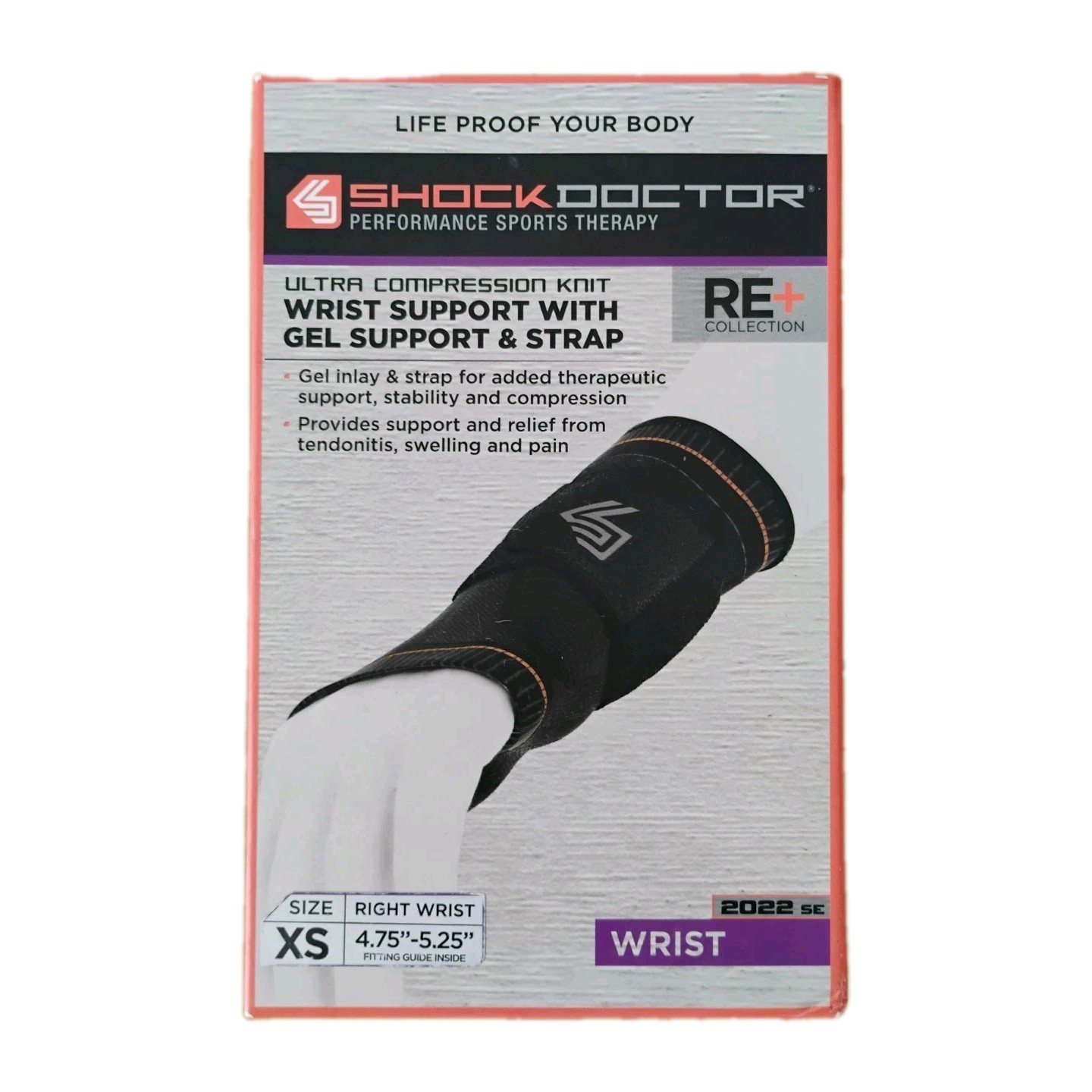 Shock Doctor Right Wrist Support with Gel and Strap Size XS 4.75″ – 5.25″ NEW