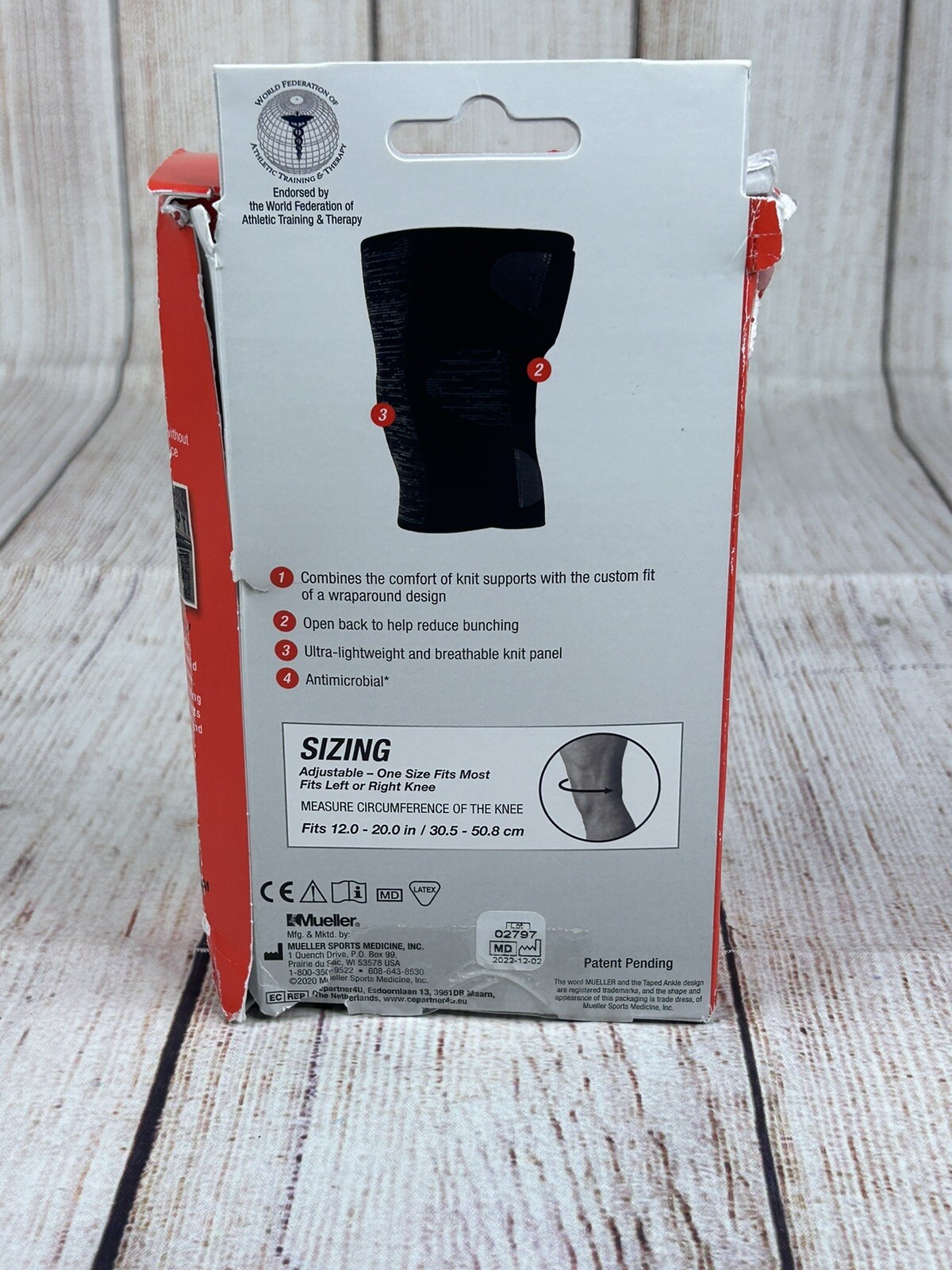 Mueller Hybrid Wraparound Knee Support OSFM, Black