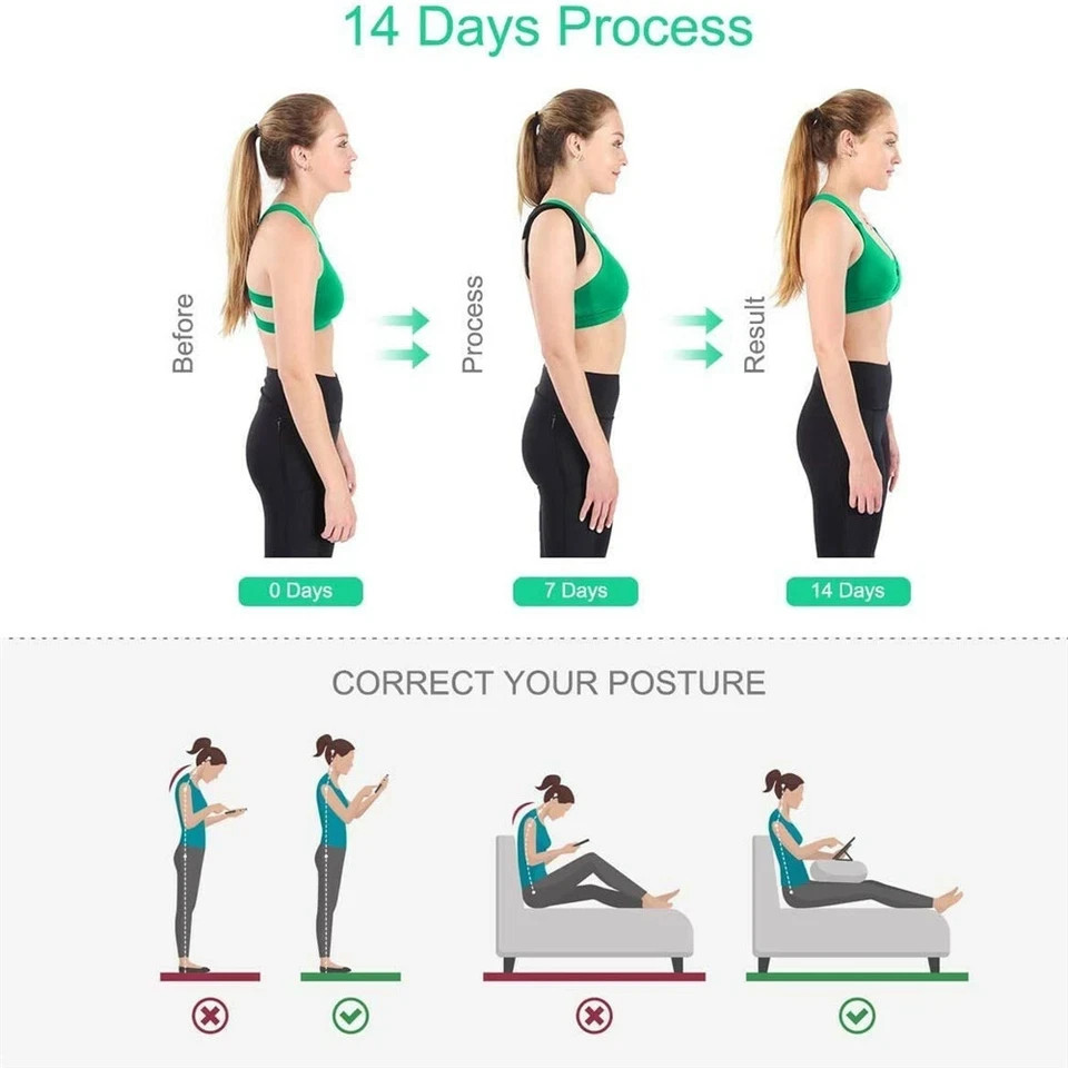 Posture Corrector men Support Back Shoulder Pro Brace Belt Adjustable women Kids