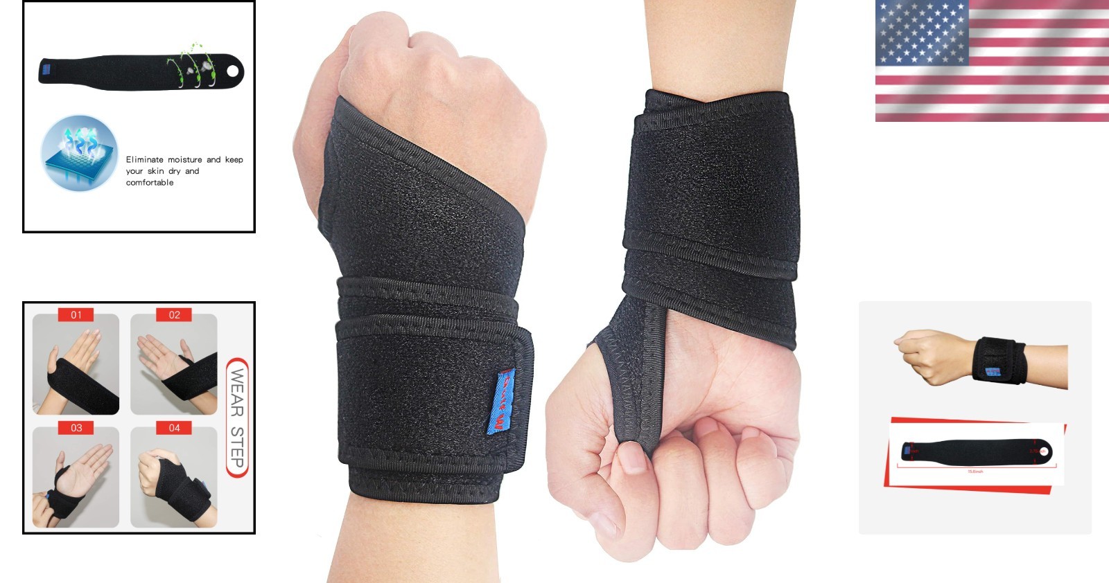 Reversible Wrist Support Straps – 2-Pack for Sports Injuries & Tendonitis Relief