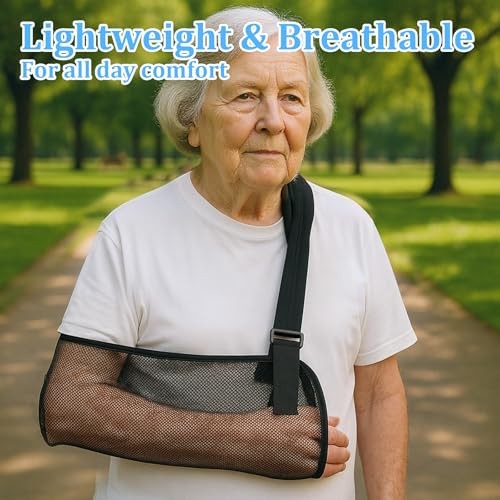 Adjustable Mesh Shoulder Arm Sling Immobilizer for Left/Right Arm – Black