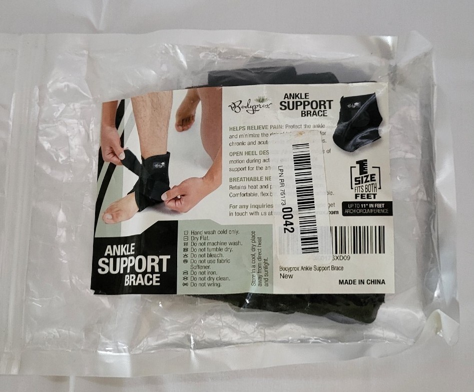 Bodyprox Ankle Support Brace Breathable Neoprene Sleeve Adjustable Wrap