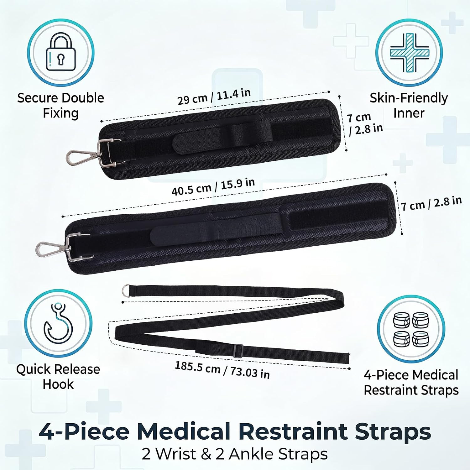 Patient Medical Restraints, Adjustable Bed Restraints Belts for Wrists