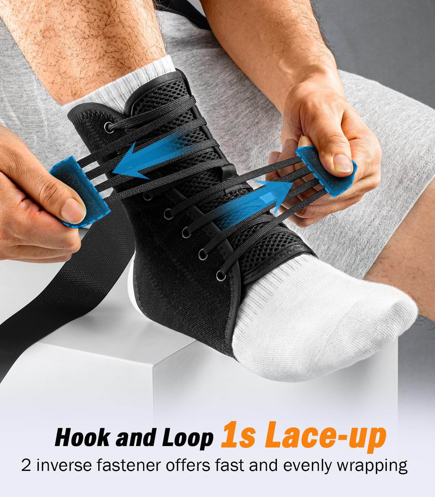 WHCOOL SlimFit Ankle Brace for Sprained Ankle, Quick Lace Up Ankle Support fo…