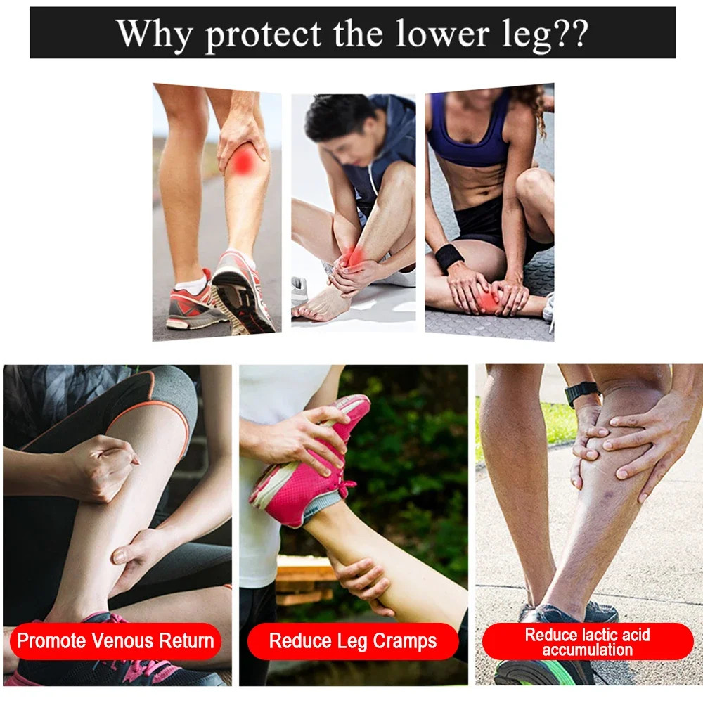 1Pcs Sports Compression Leg Sleeve Basketball Calf Support Running Antiskid Shin