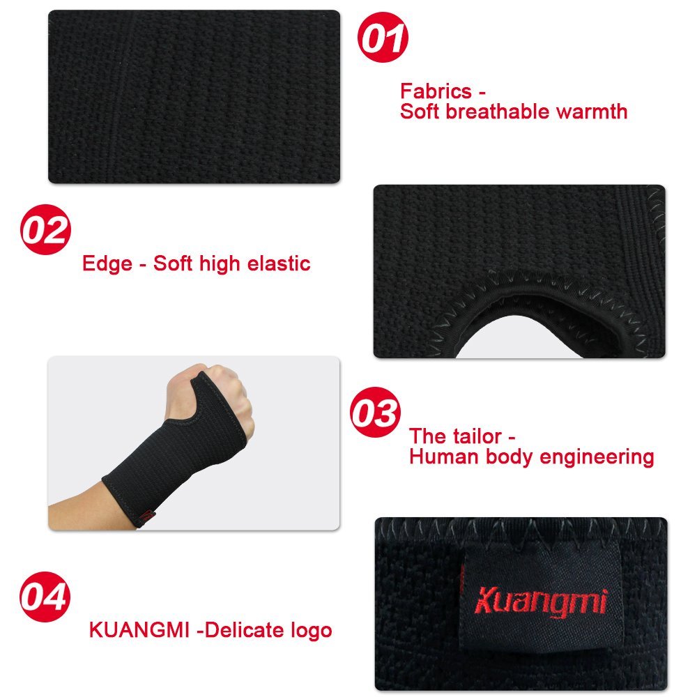 Kuangmi Compression Wrist Support Sleeve Palm Hand Brace Carpal Tunnel 1PC