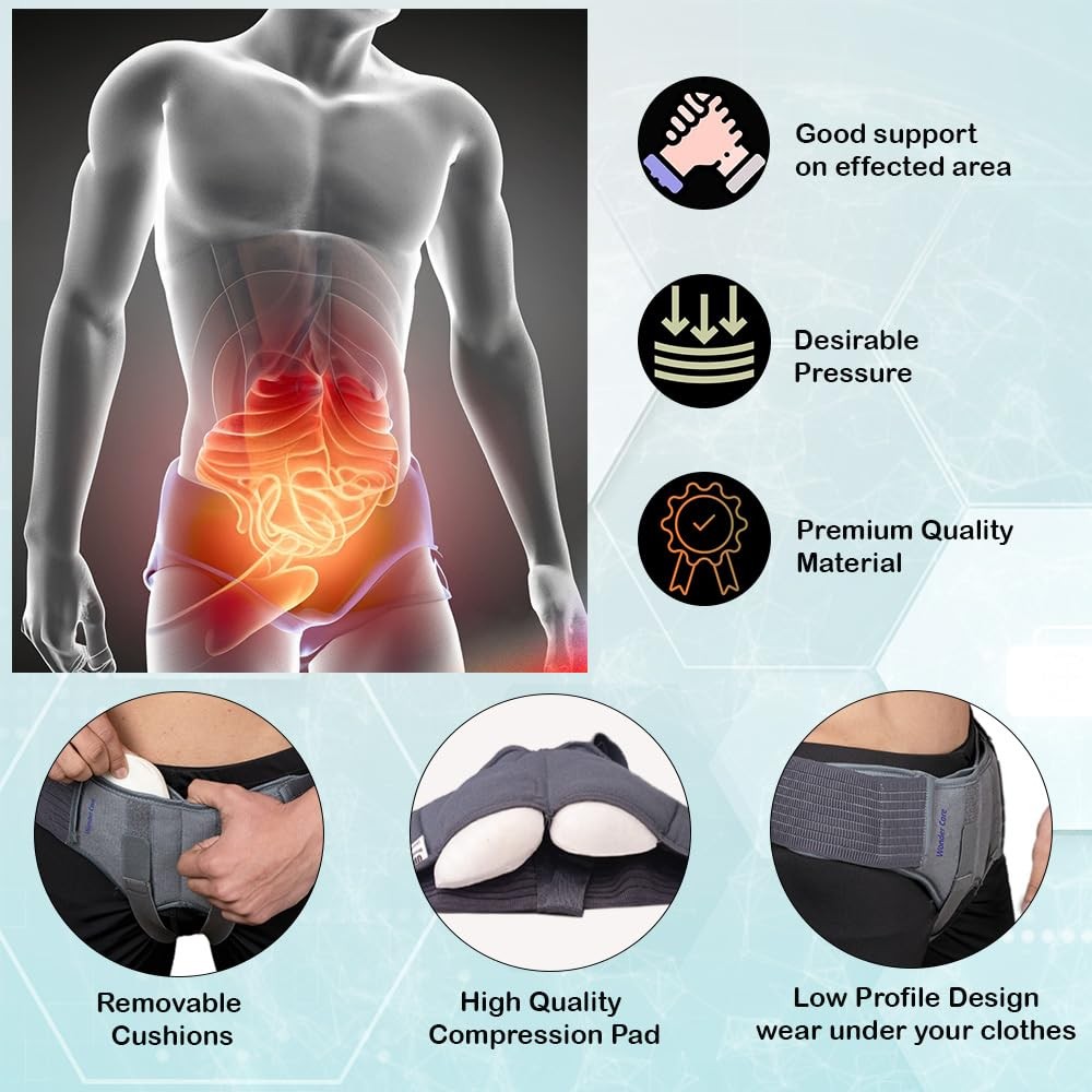 Hernia Support Belt Truss Brace For Single/Double Inguinal Hernia Pain Relief