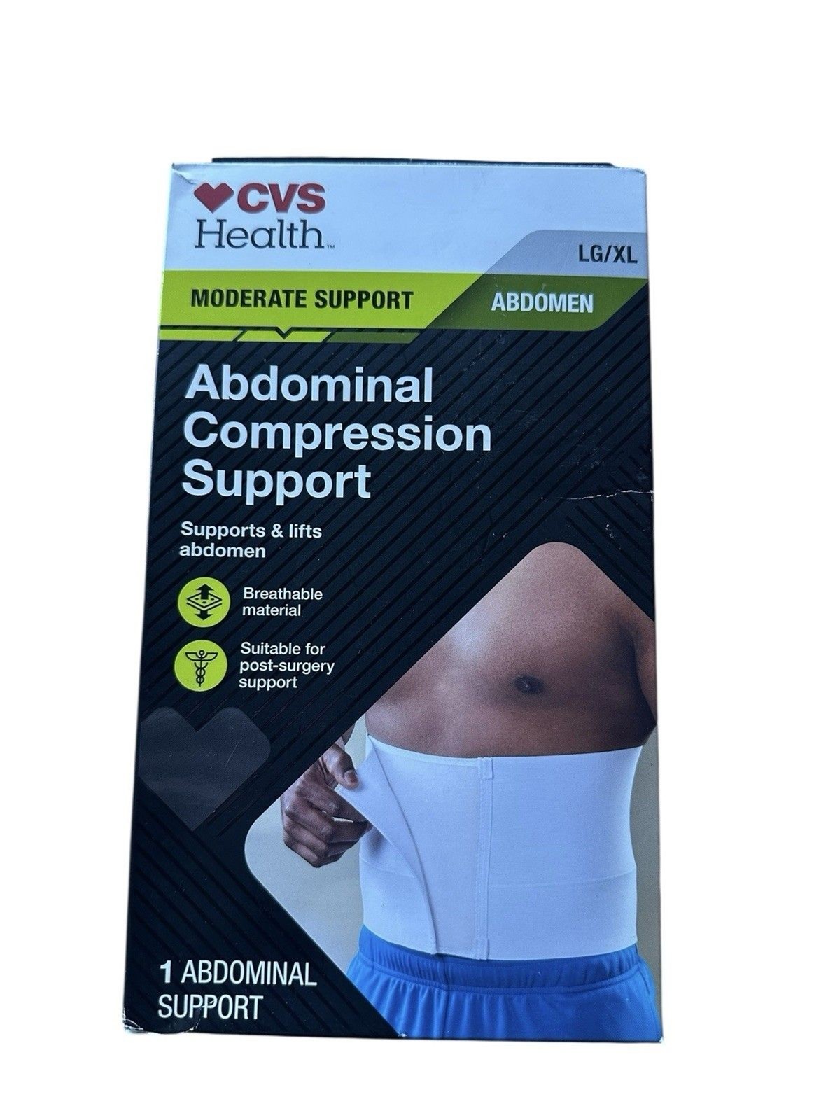 New CVS Health Abdominal Moderate Support L/XL Post Surgery Breathable