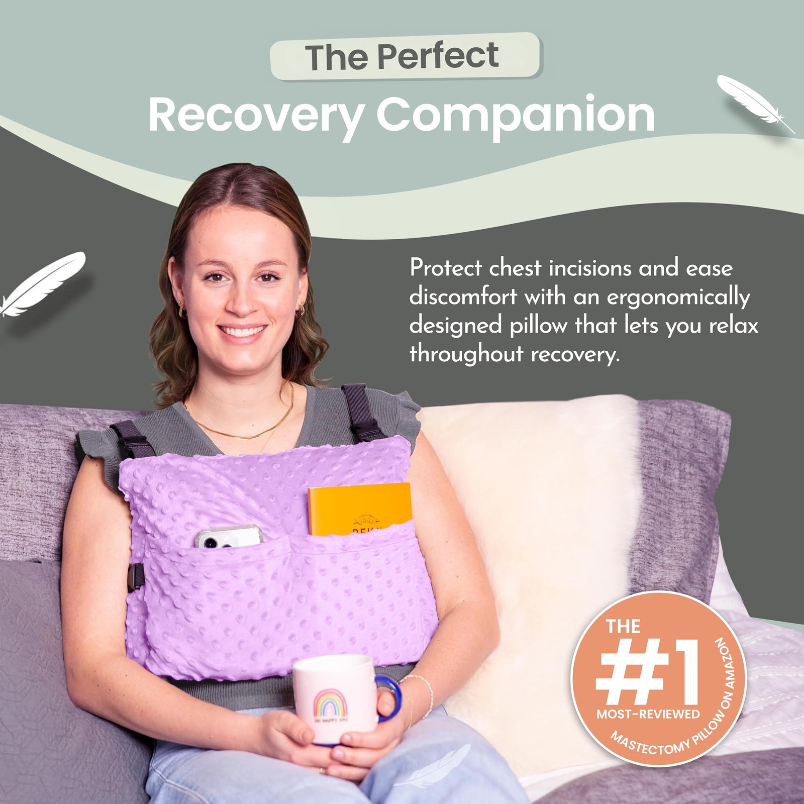 MOYOAMA Post Mastectomy Pillow Post Surgery – Wearable Chest Protection with …