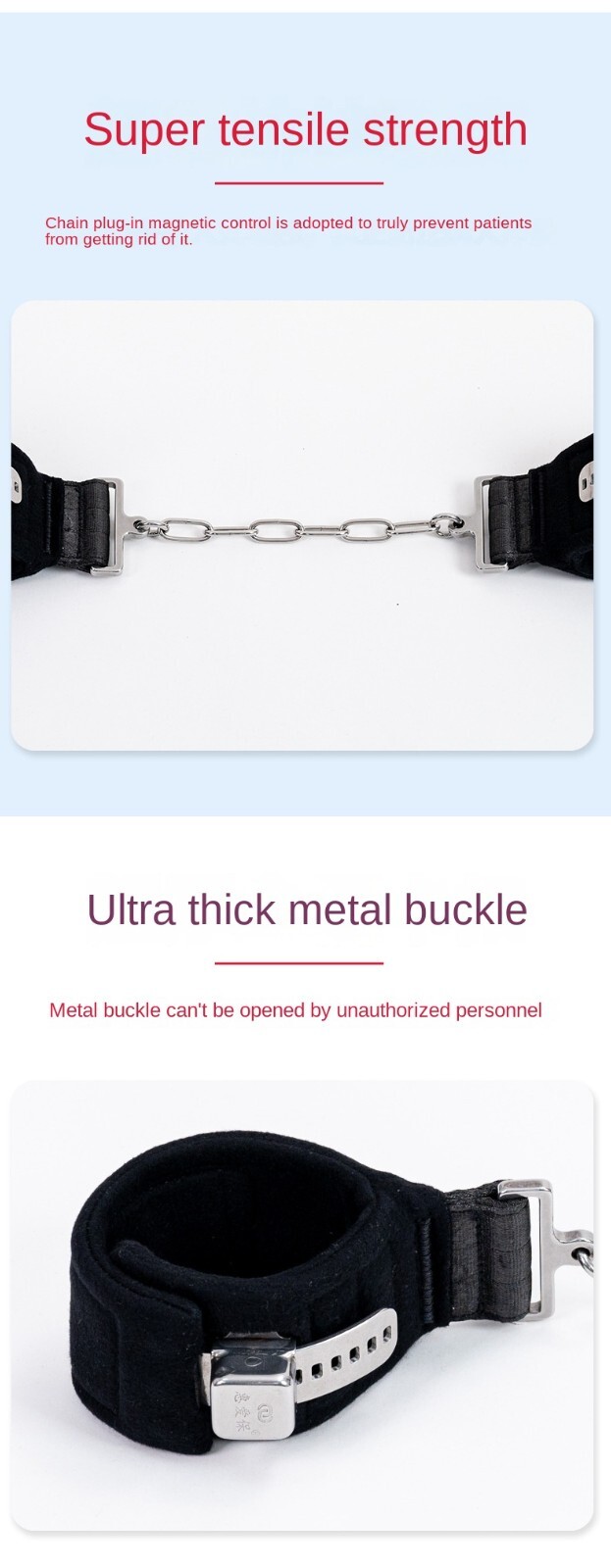 Fast Magnetic Restraint Belt Set Waist Hands And Chain Style Feet Standing