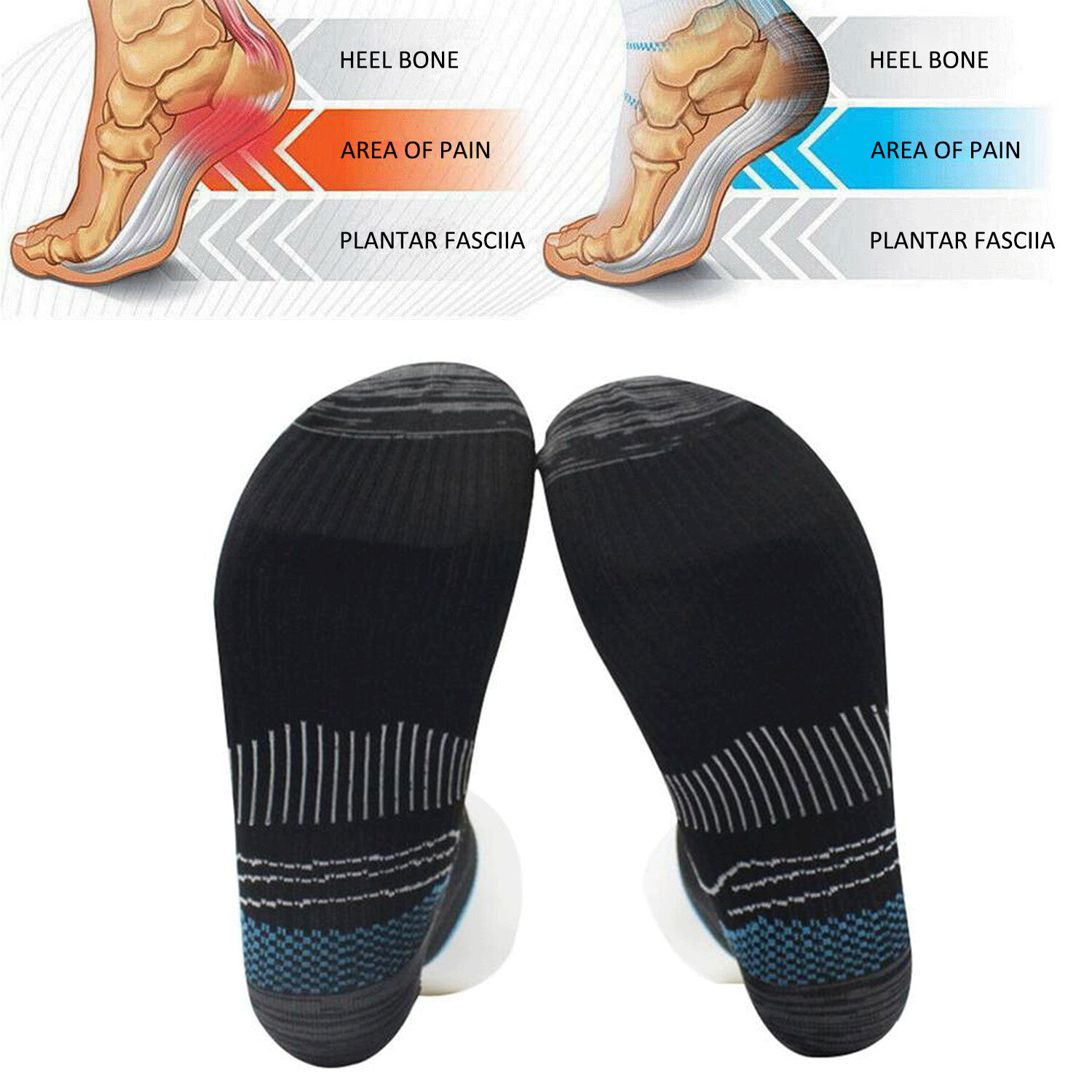 Foot Pain Relief Compression Socks Ankle Support Sleeves Brace Plantar Fasciitis