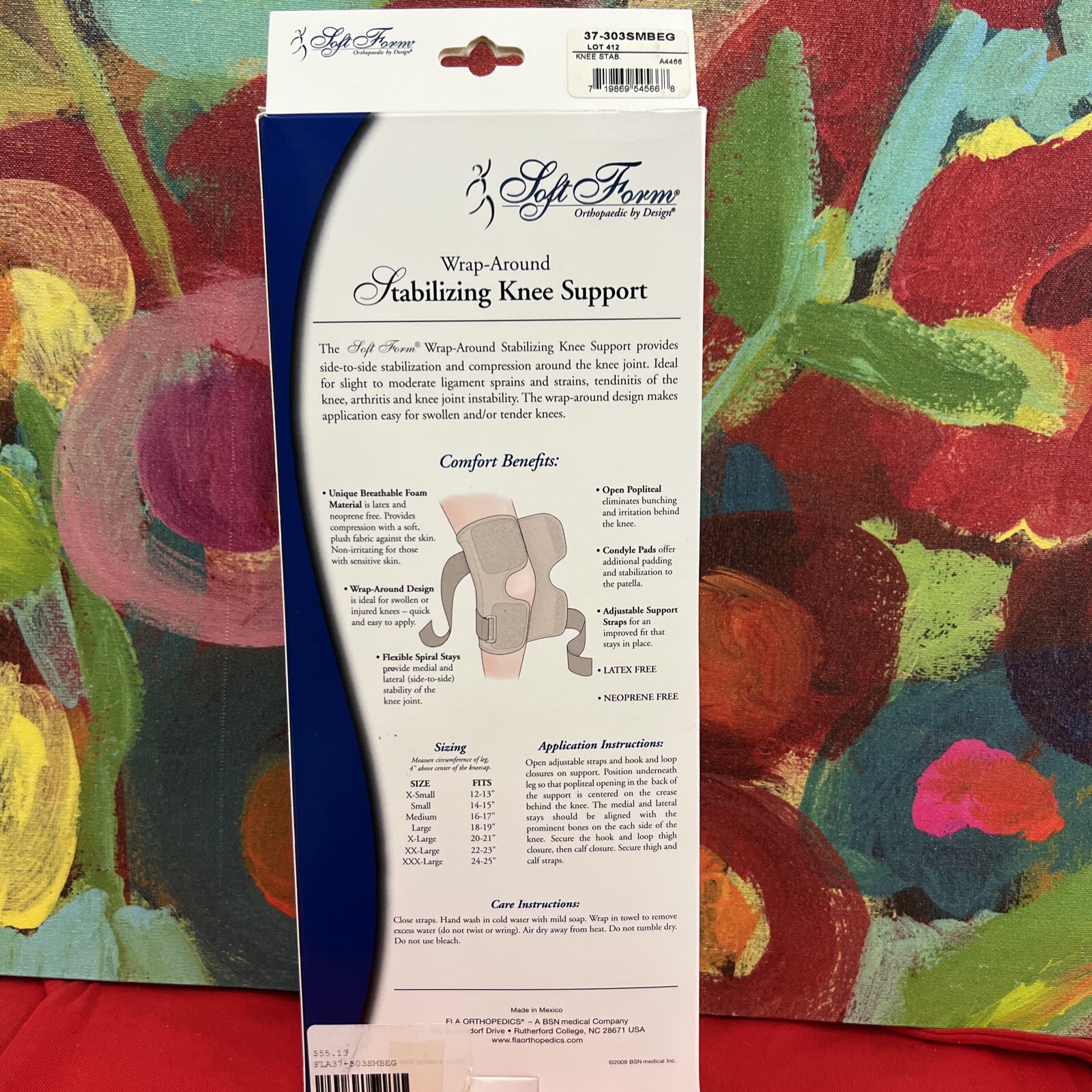 FLA Soft Form Wrap-Around Stabilizing Knee Support Beige Small New In Box