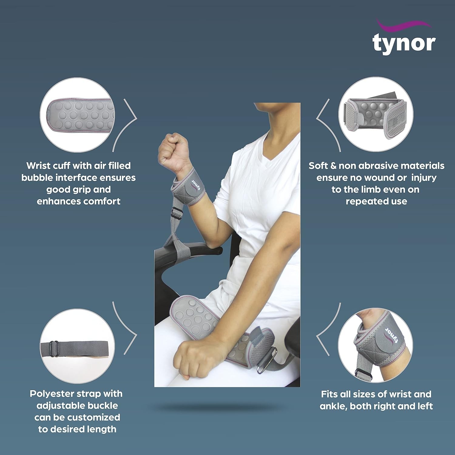 TYNOR Orthopedic Wrist/Ankle Support Restrainer For Injury Support & Recovery