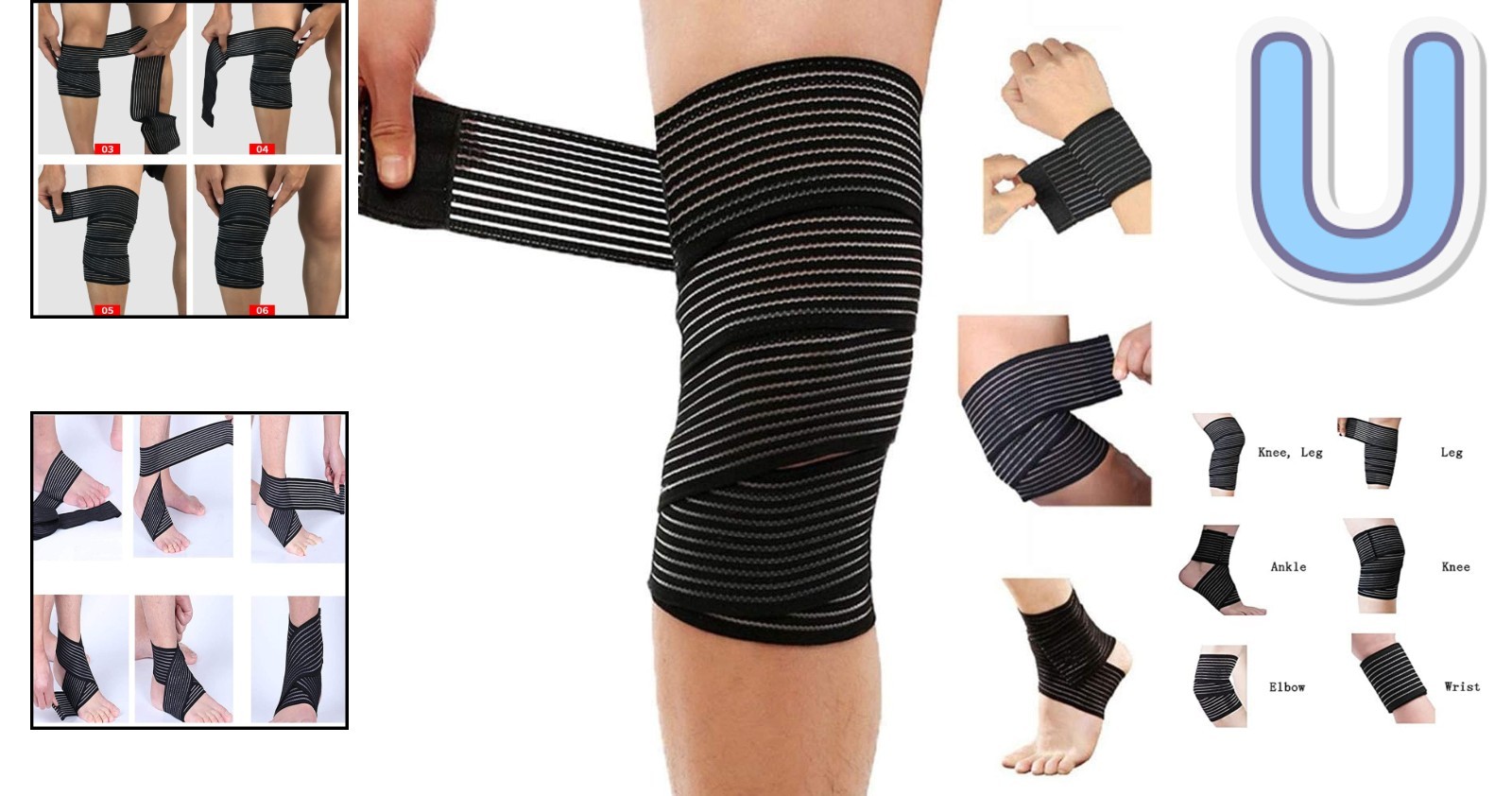 Versatile Knee Compression Wrap – 180 cm for Active Relief in Sports & Recovery