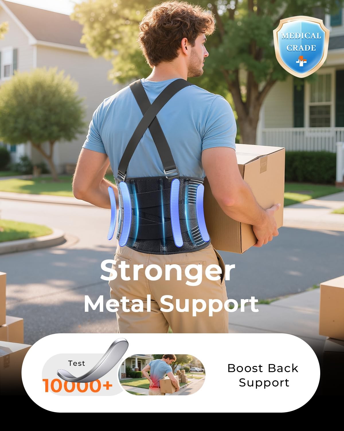 Ultra Breathable Work Back Brace for Men & Women [Upgraded Medical-Grade Supp…